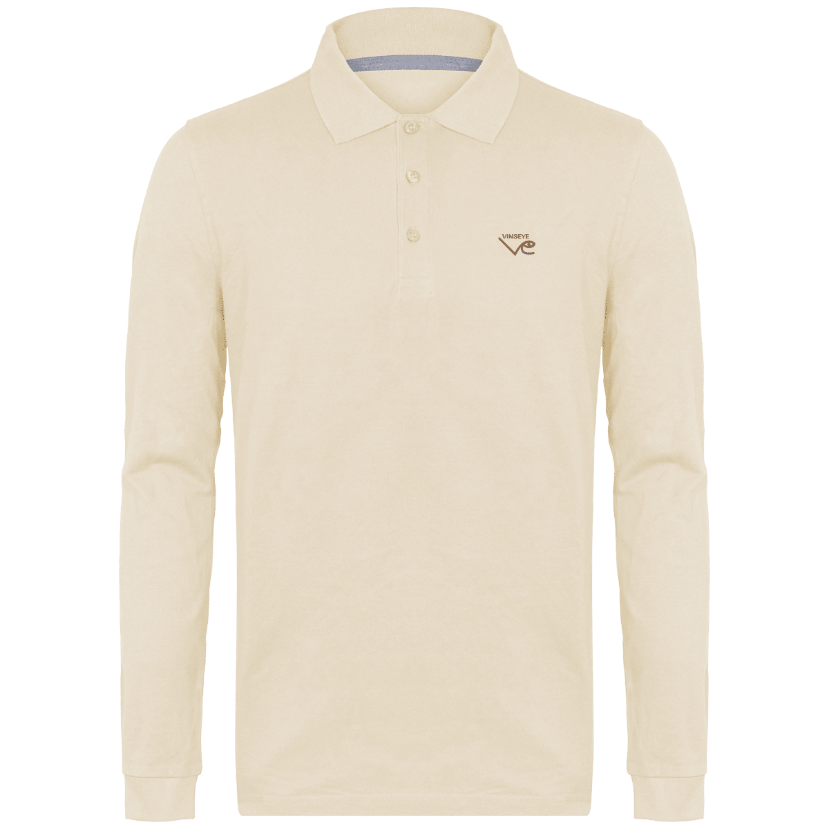 Polo Homme manches longues Light sand Vinseye-influensse