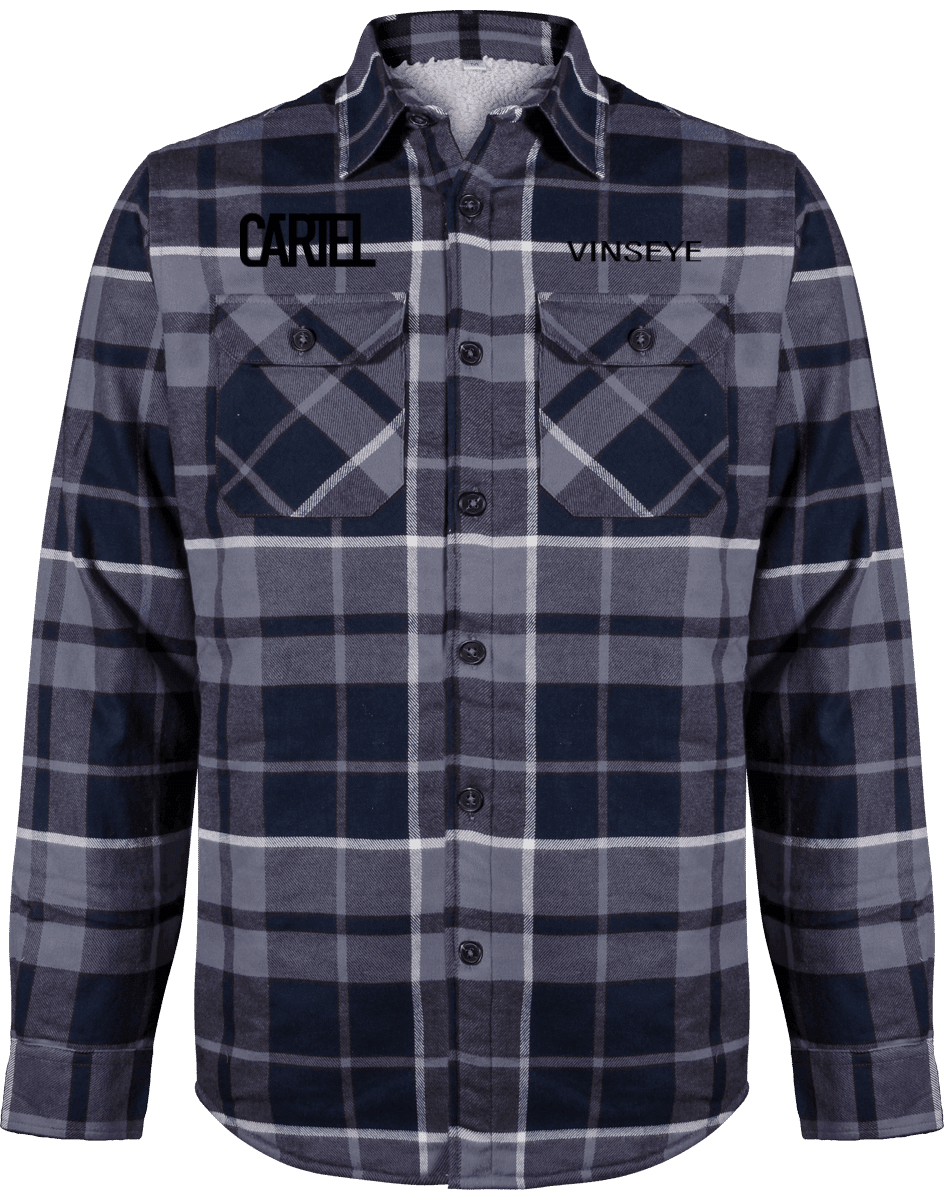 Chemise à Carreaux Cartel storm grey navy Vinseye-influensse