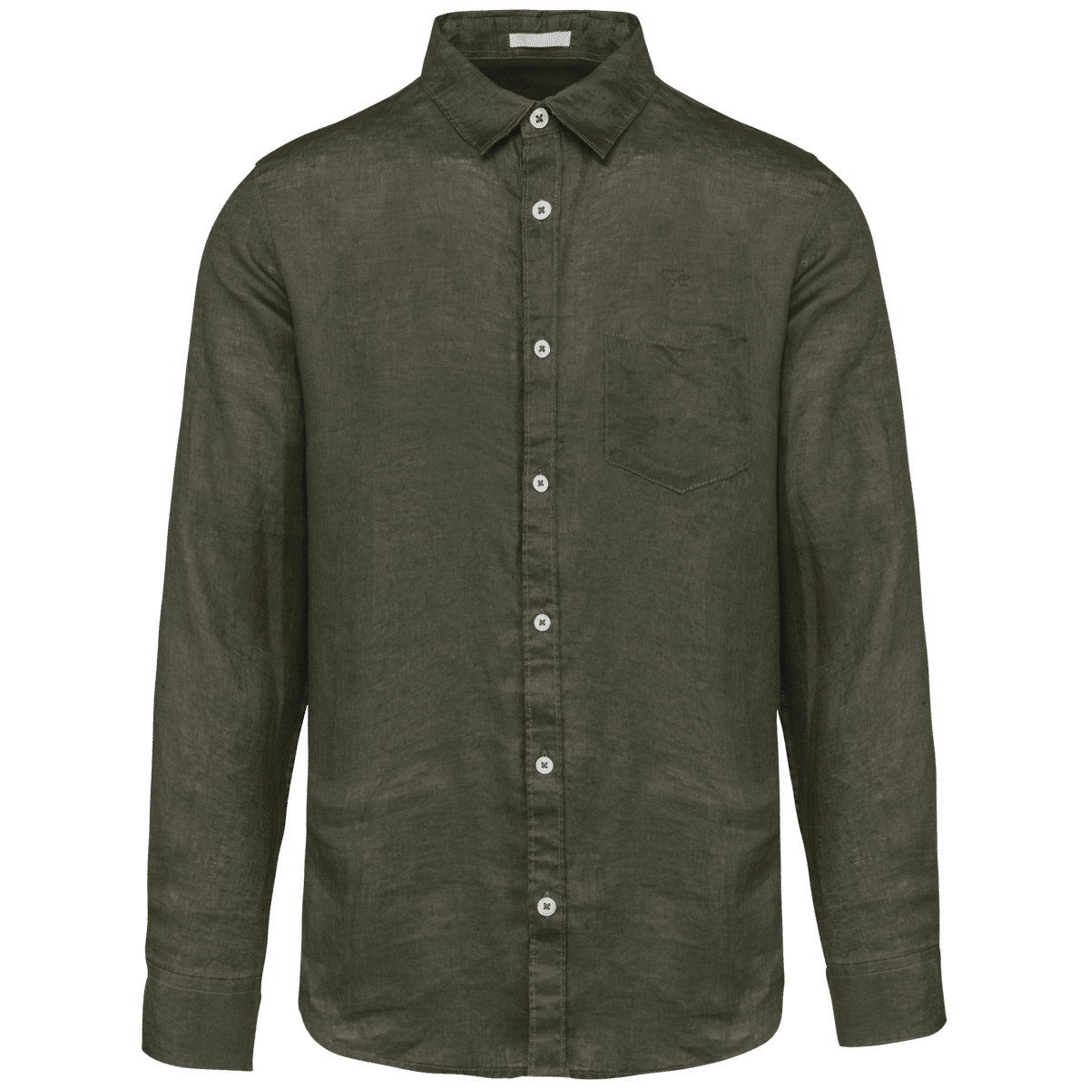 Chemise en lin organic khaki Vinseye-influensse