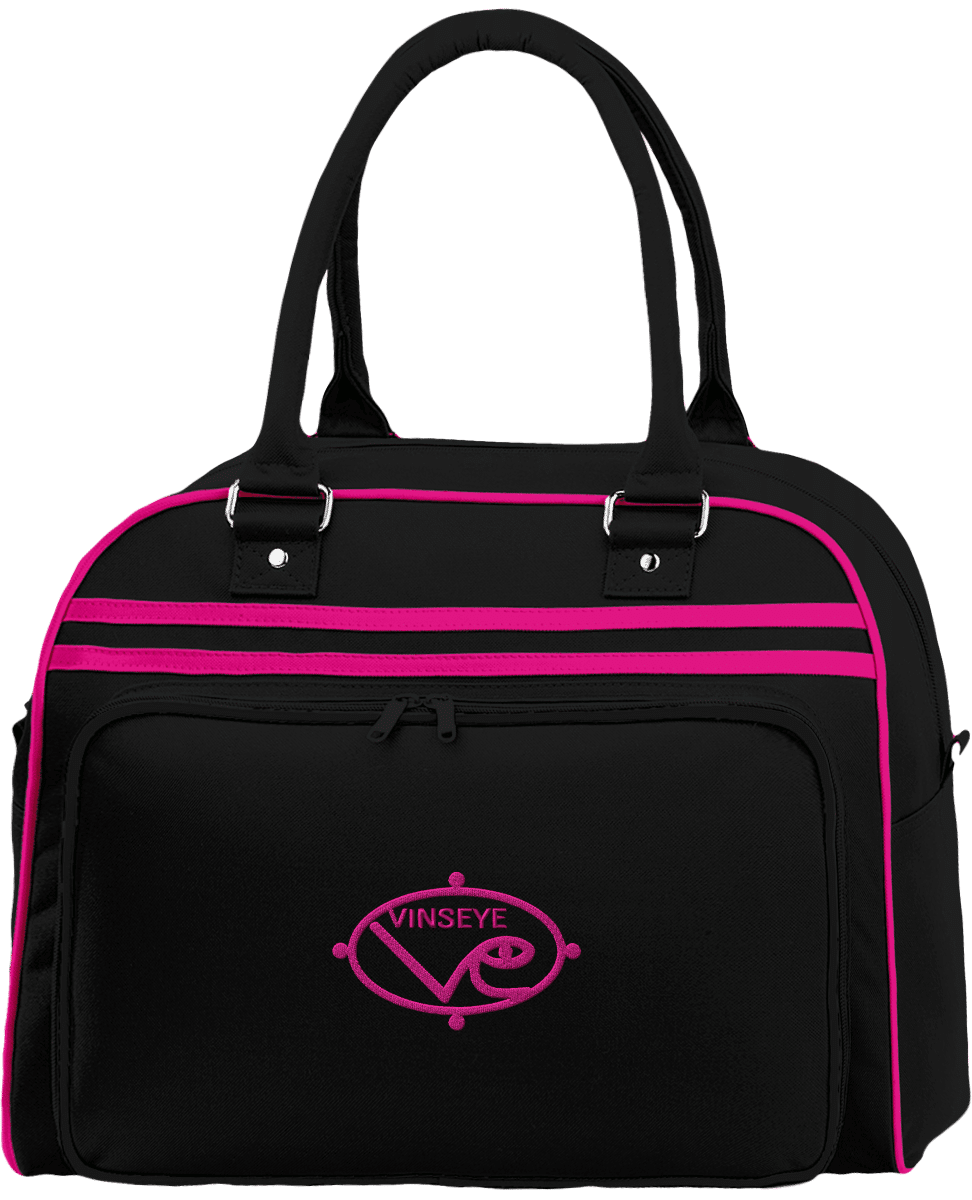 Sac de voyage Rétro Bowling noir fuchsia Vinseye-influensse
