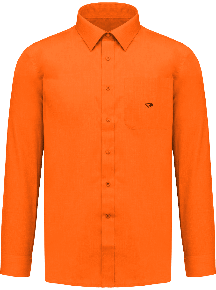 Chemise manches longues orange Vinseye-influensse