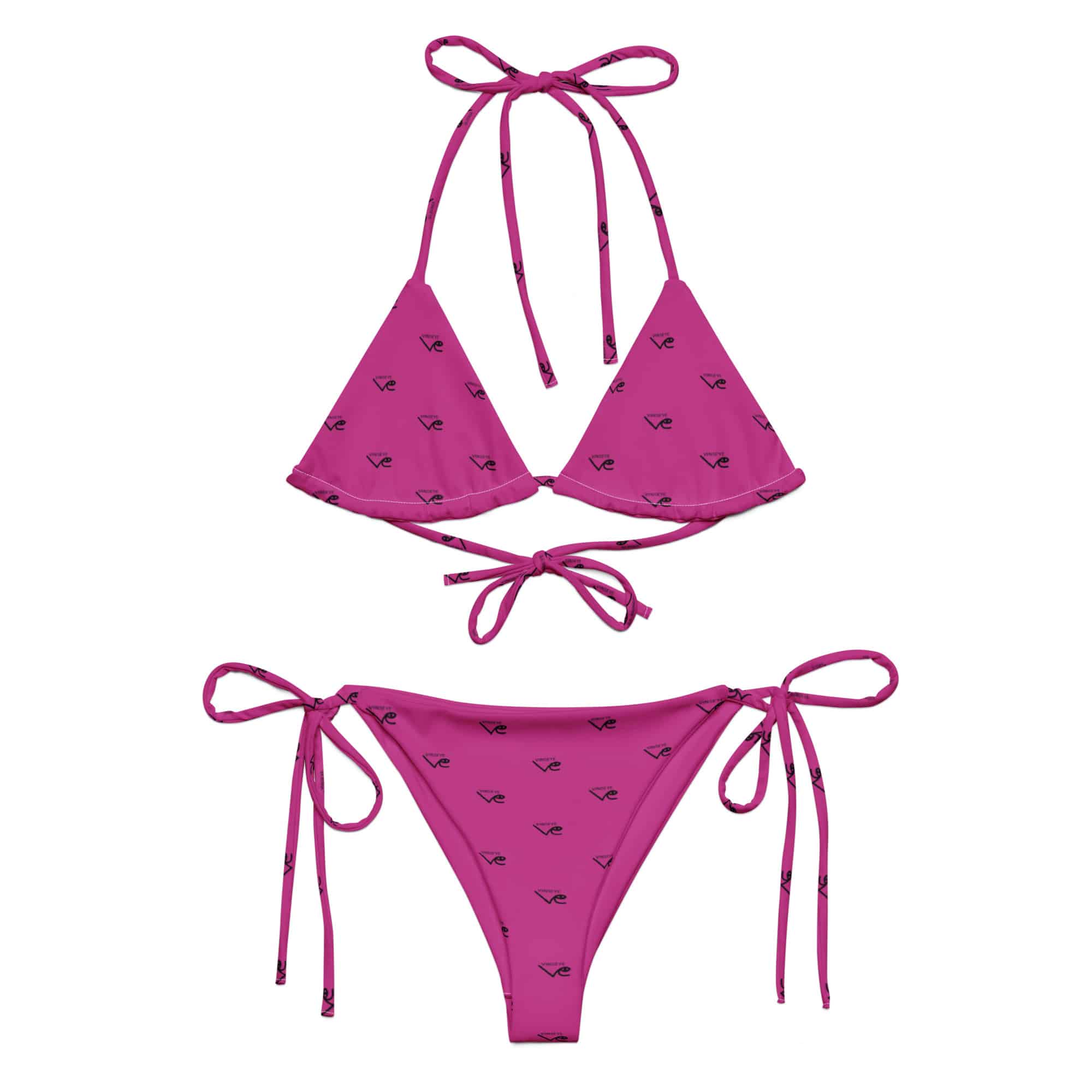 Bikini string monogram red violet Vinseye-influensse