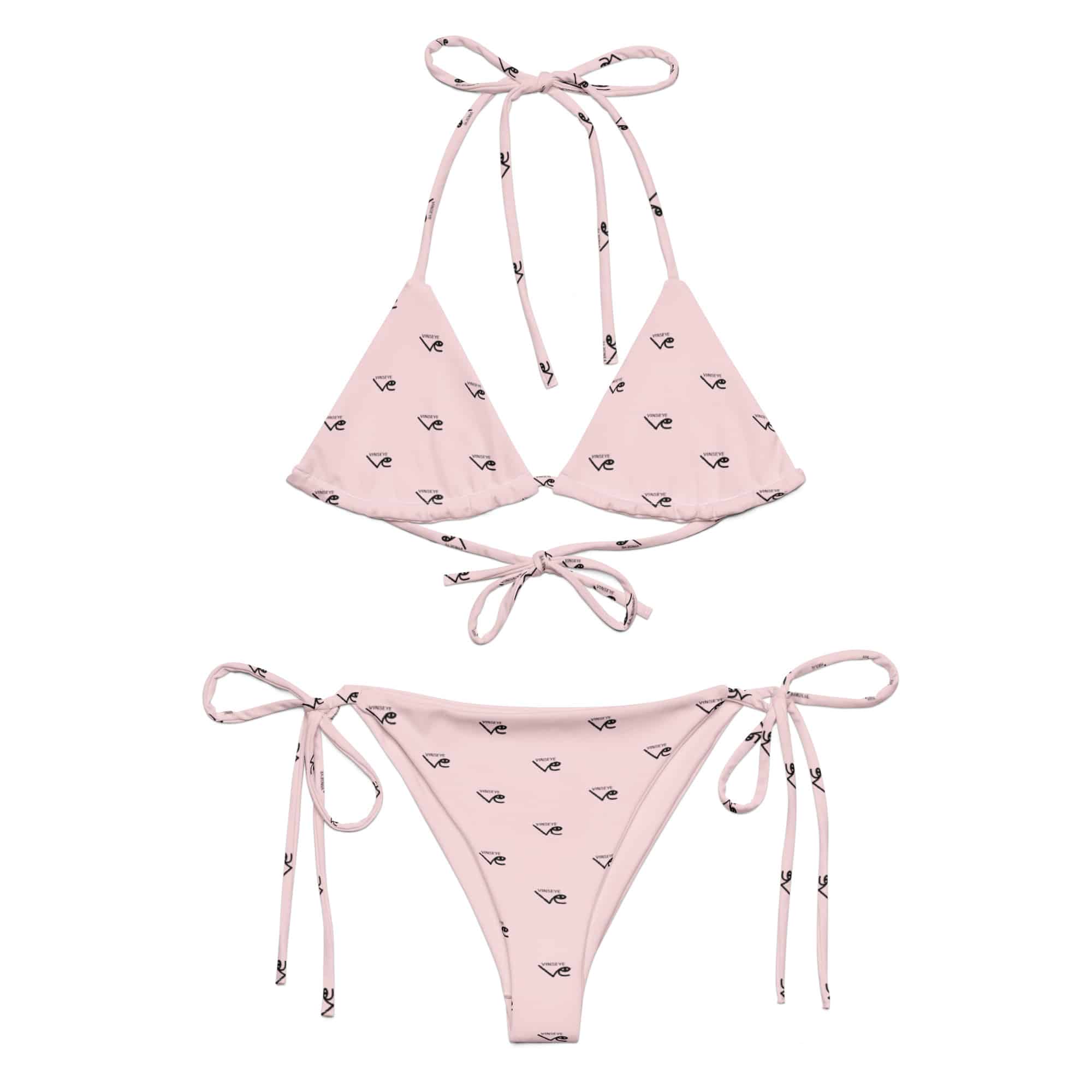 Bikini string monogram Pale pink Vinseye-influensse