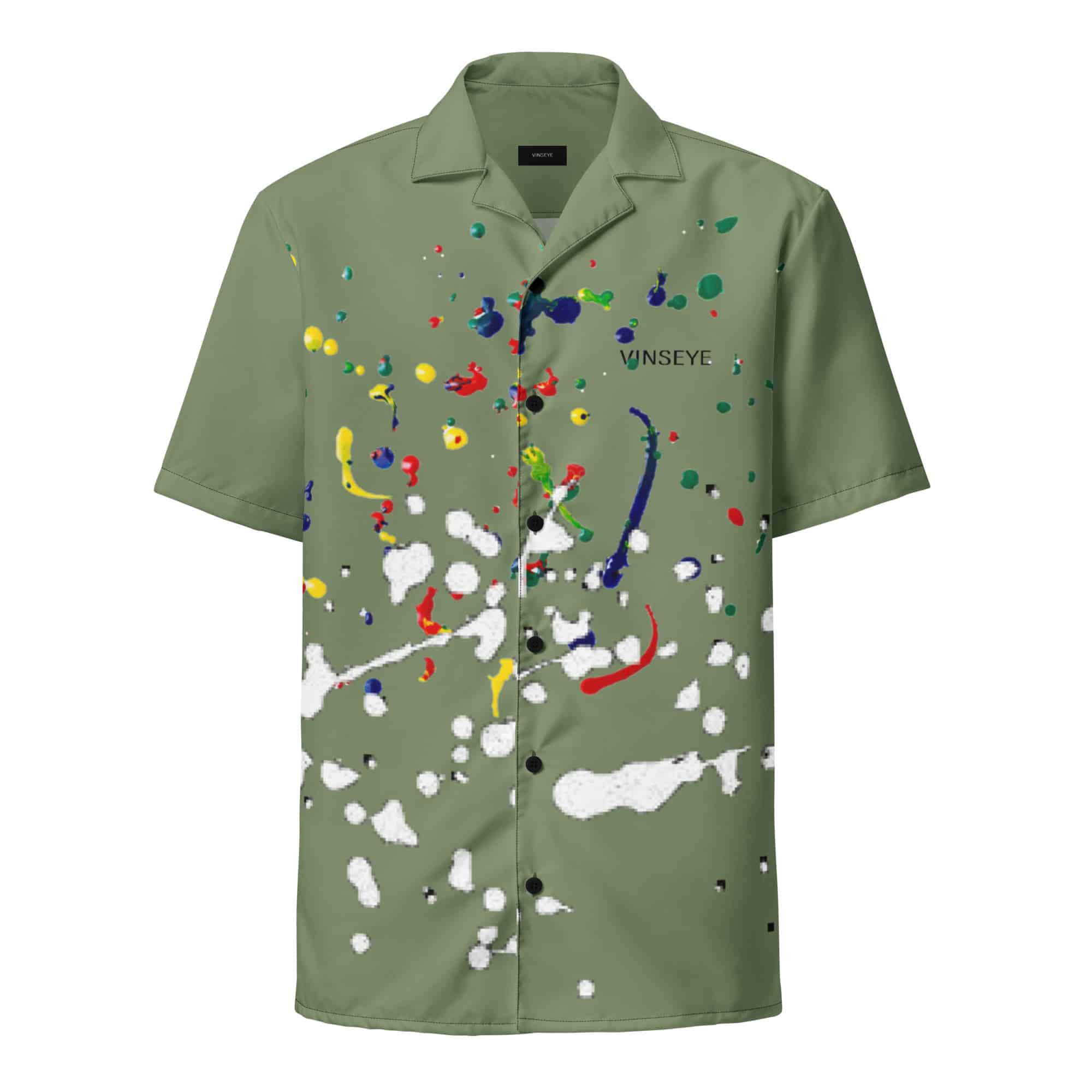 Chemise manches courtes Paint Camo green Vinseye-influensse