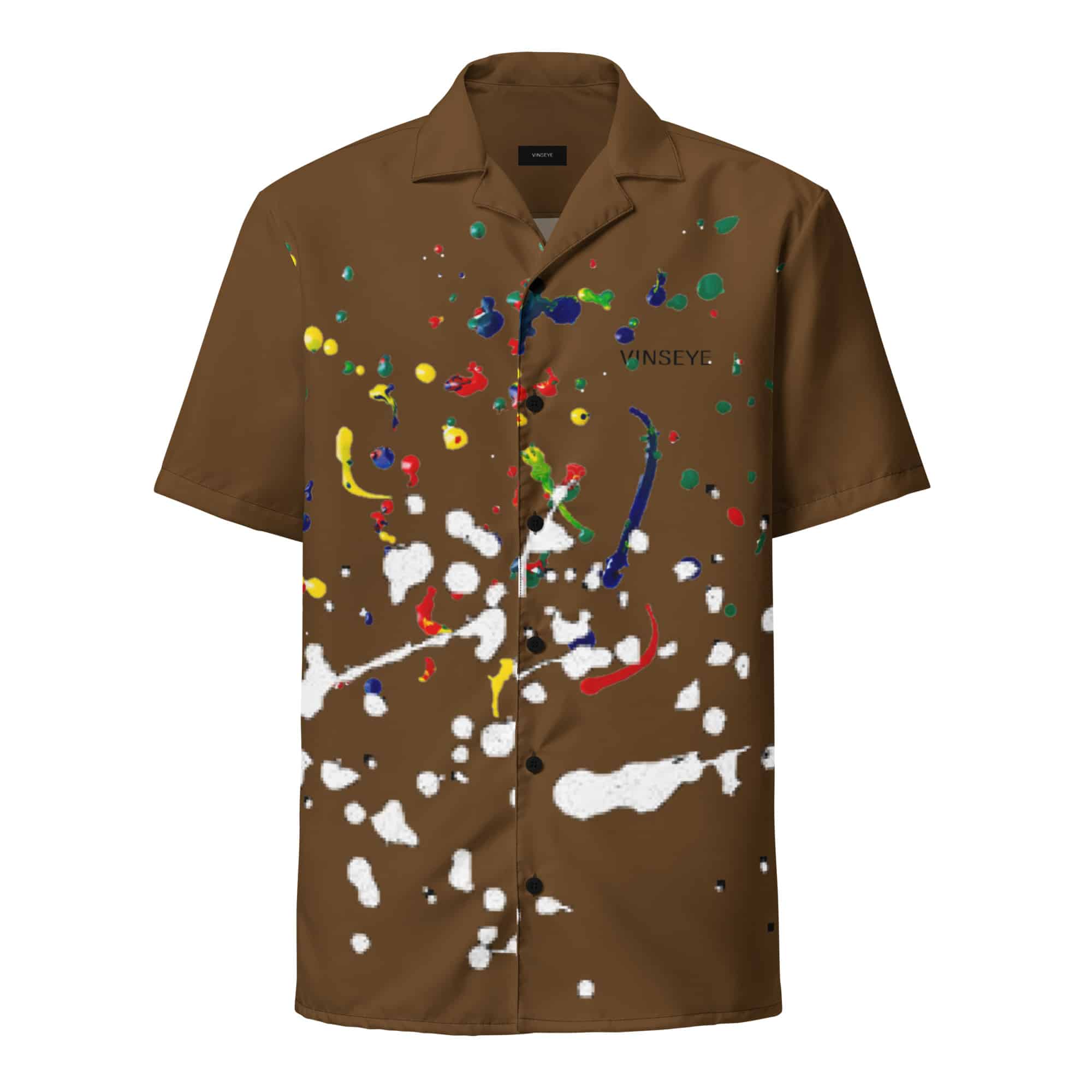 Chemise manches courtes Paint marron Vinseye-influensse