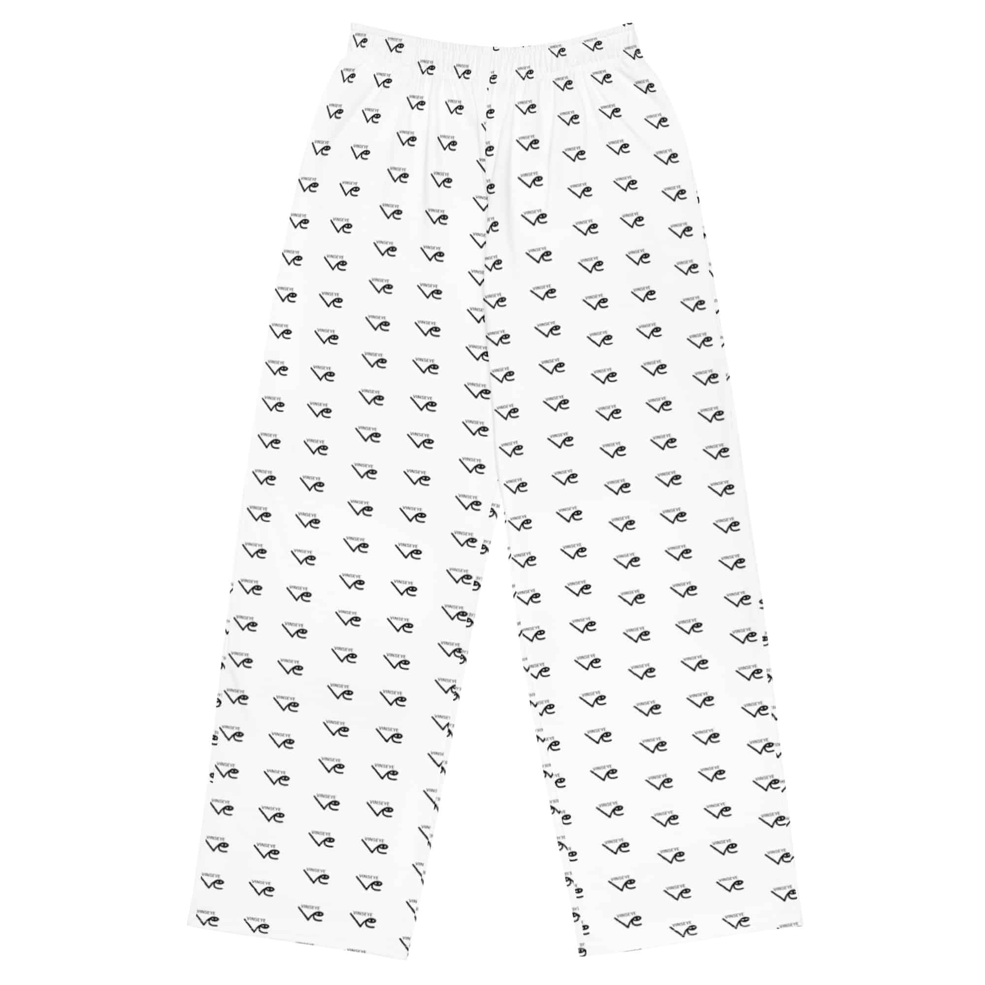 Pantalon large blanc monogram Vinseye-influensse