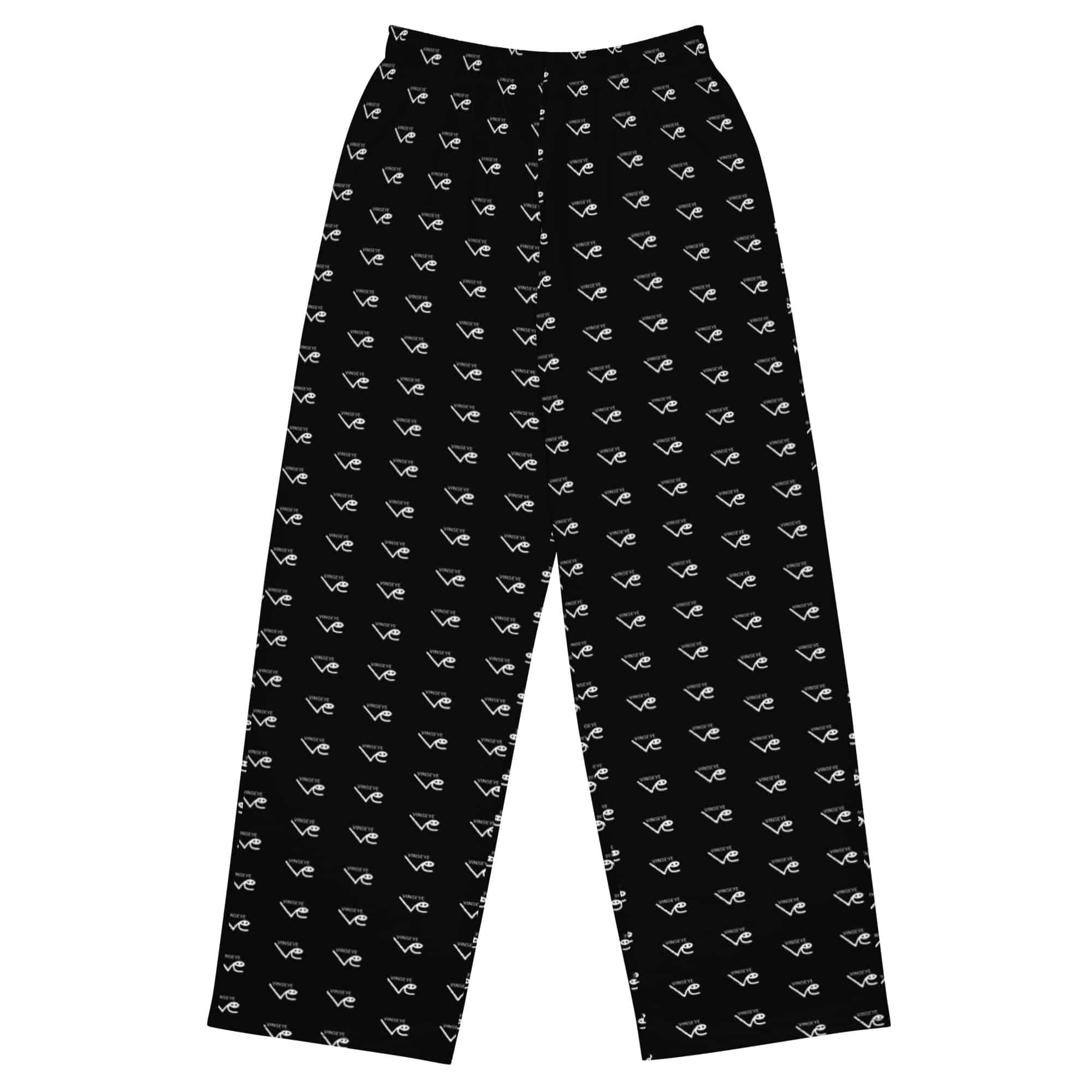 Pantalon large noir monogram blanc Vinseye-influensse