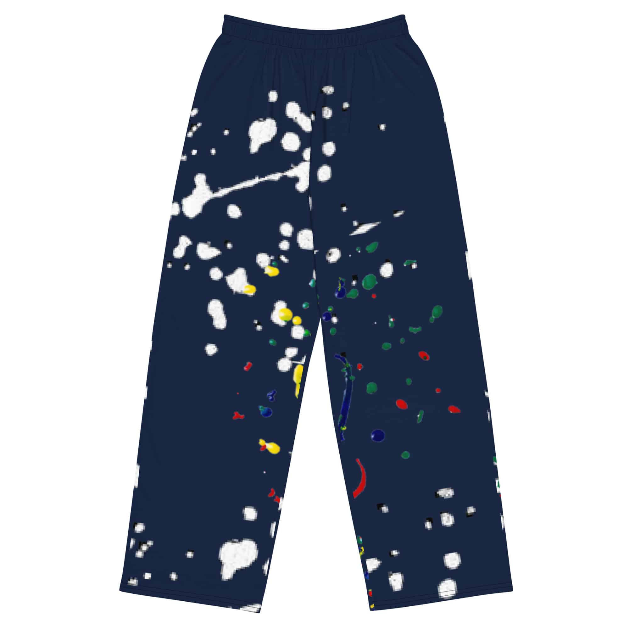 Pantalon large paint bleu marine Vinseye-influensse