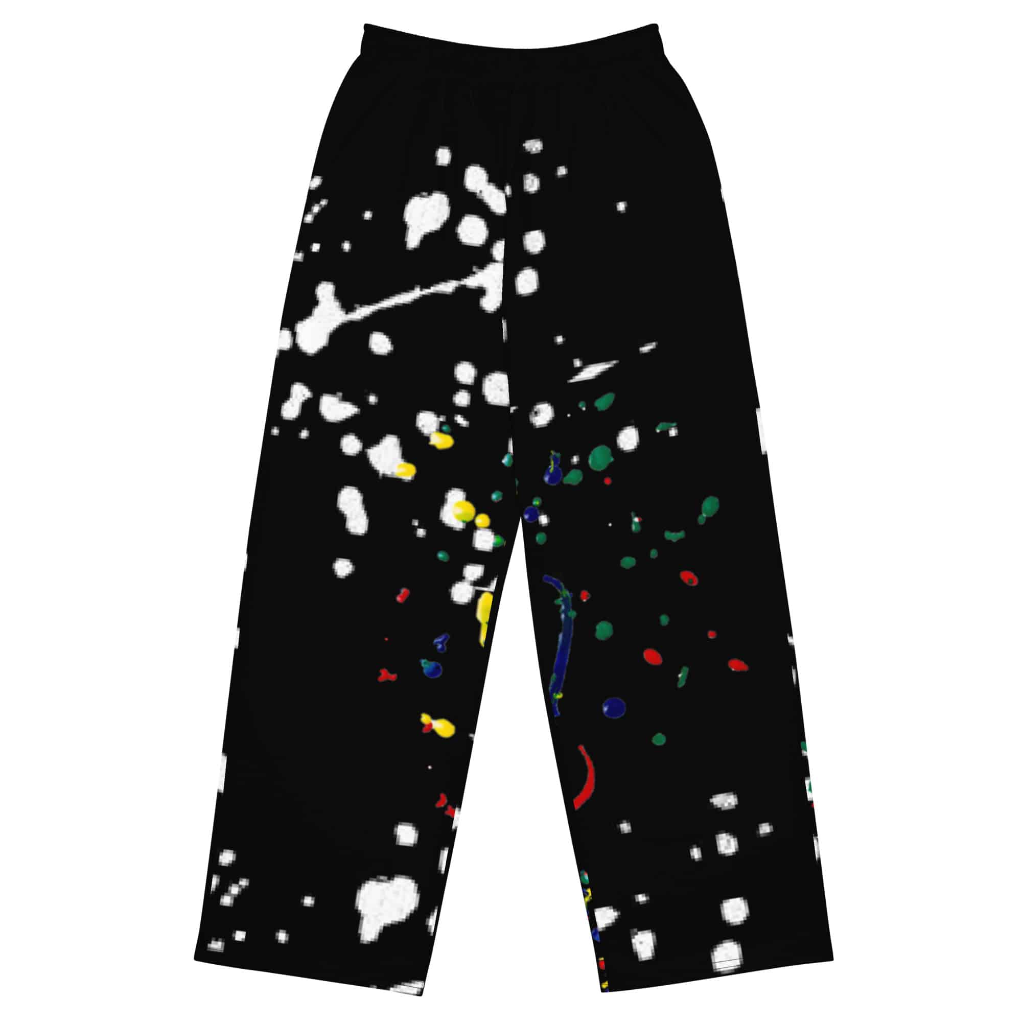 Pantalon large paint noir Vinseye-influensse