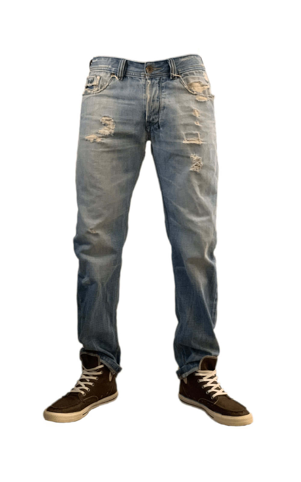 Jean Denim cuir bleu clair Vinseye avant_p-influensse