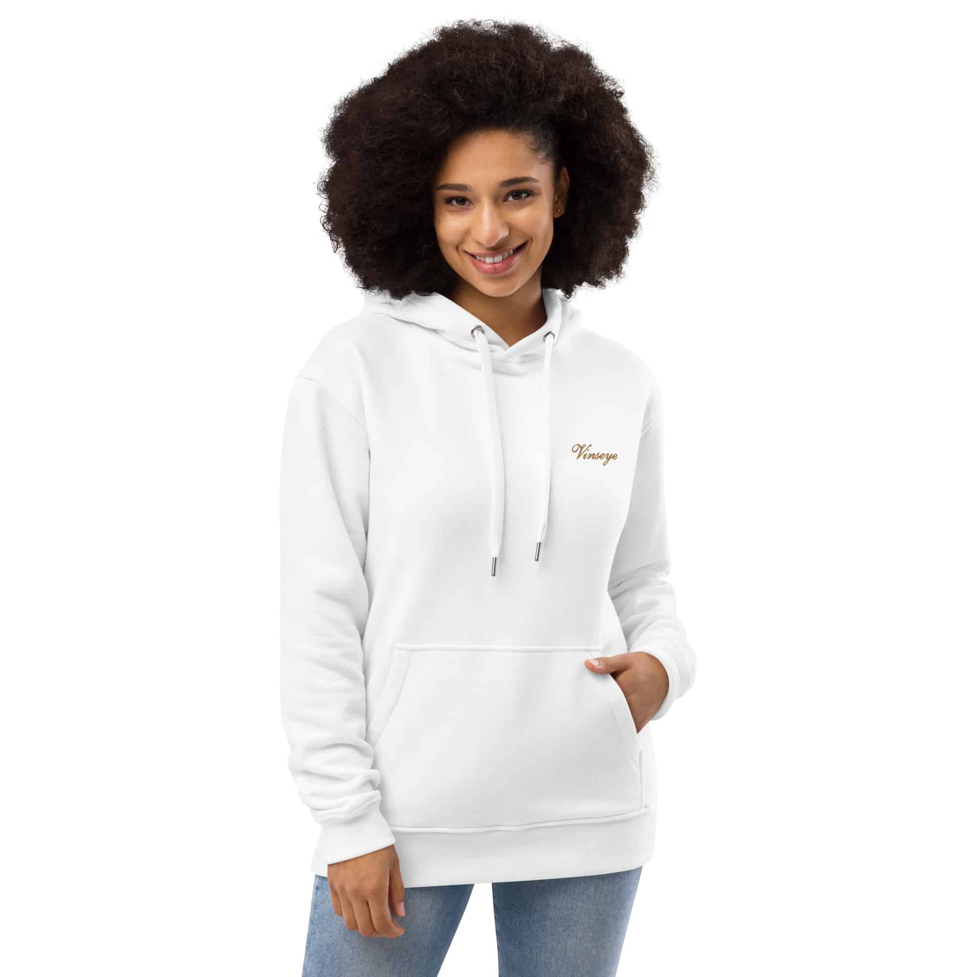 Sweat à capuche éco Signature blanc Vinseye-influensse