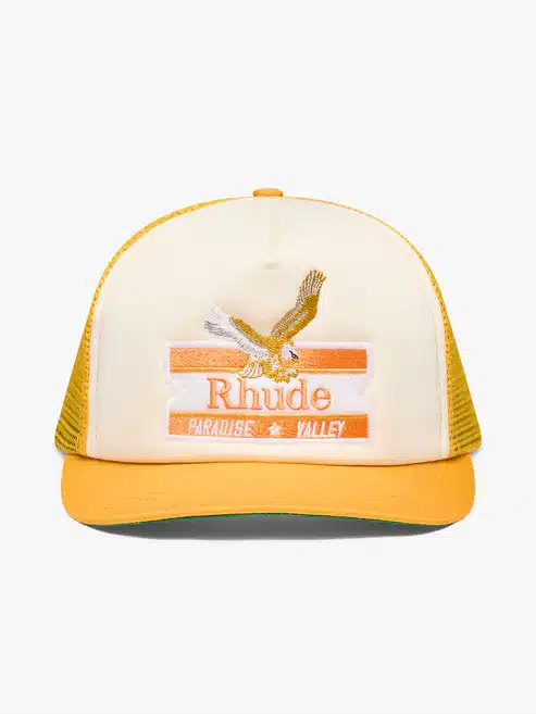 Casquette Trucker Paradise Valley moutarde blanc Rhude-influensse