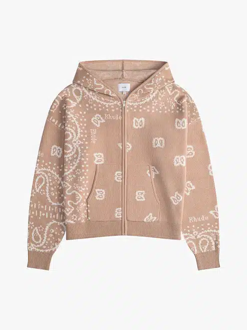 Pull à capuche tricot zip Bandana Rhude-influensse