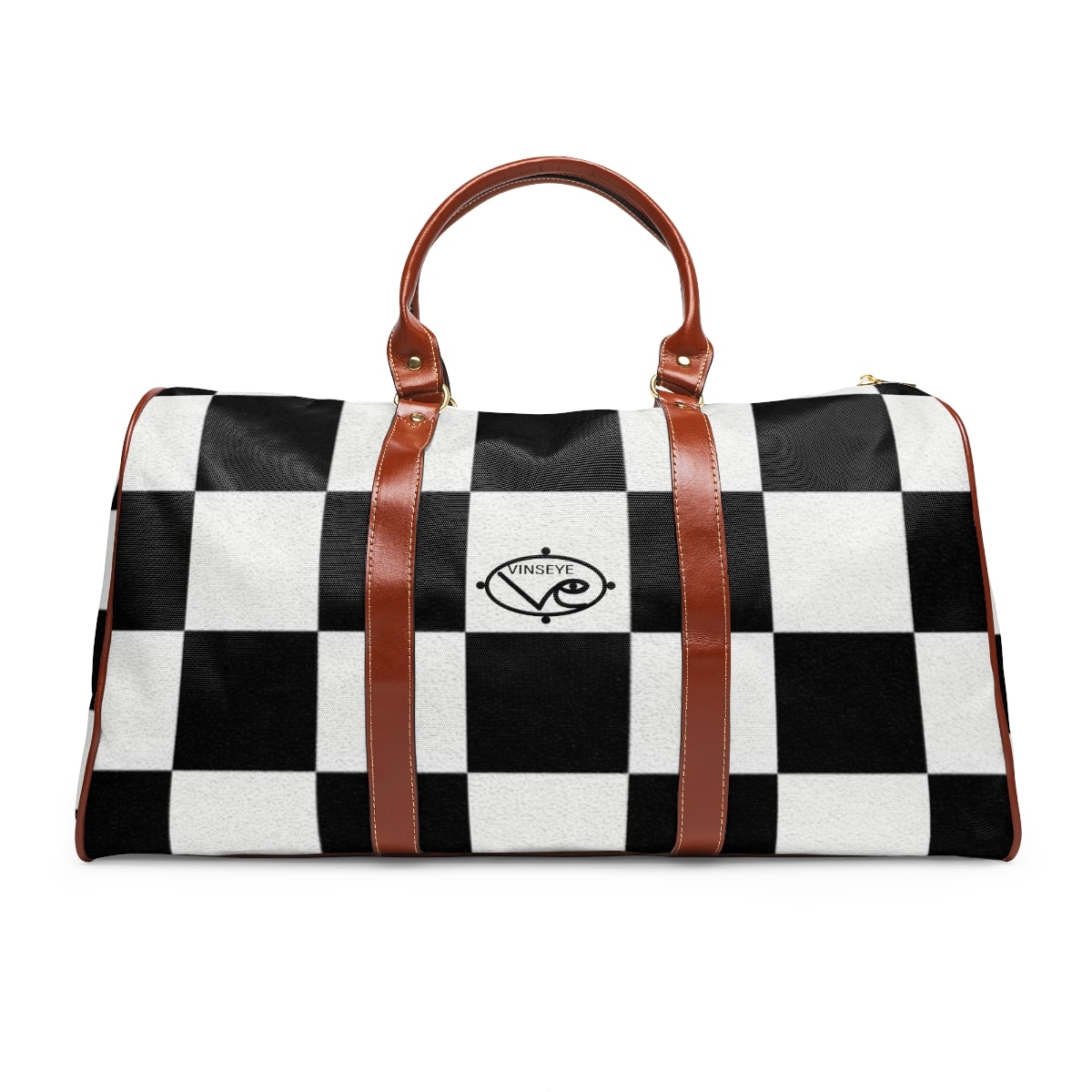 Sac de voyage cuir Damier noir blanc Vinseye-influensse