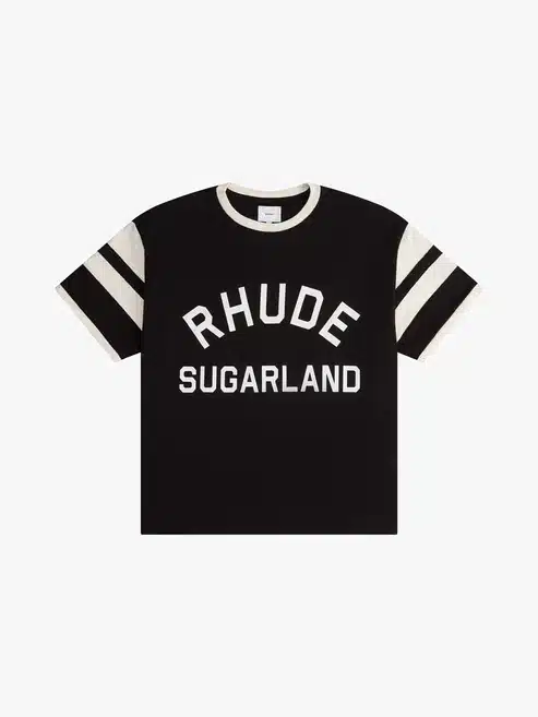 T-shirt Sugarland Ringer noir Rhude-influensse