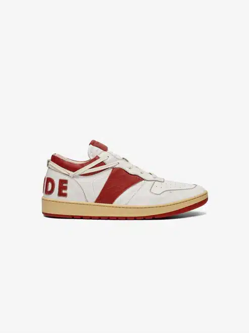 Sneaker Cuir RHECESS Bas blanc rouge Rhude-influensse