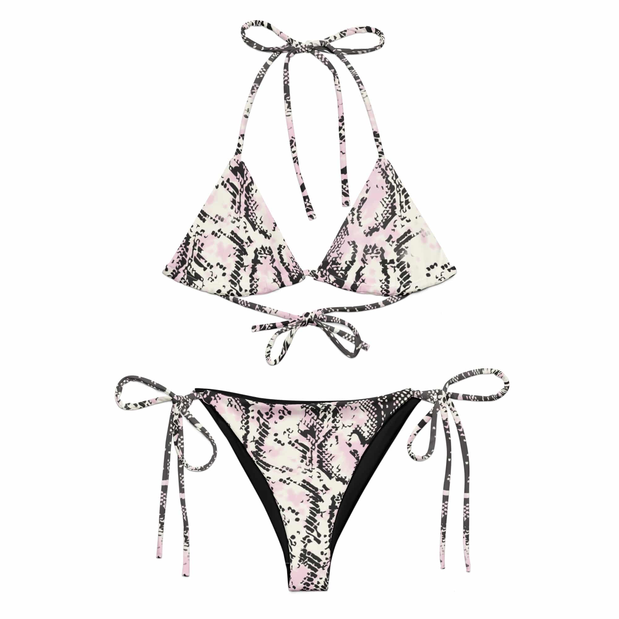 Bikini string Snake Skin beige Vinseye-influensse