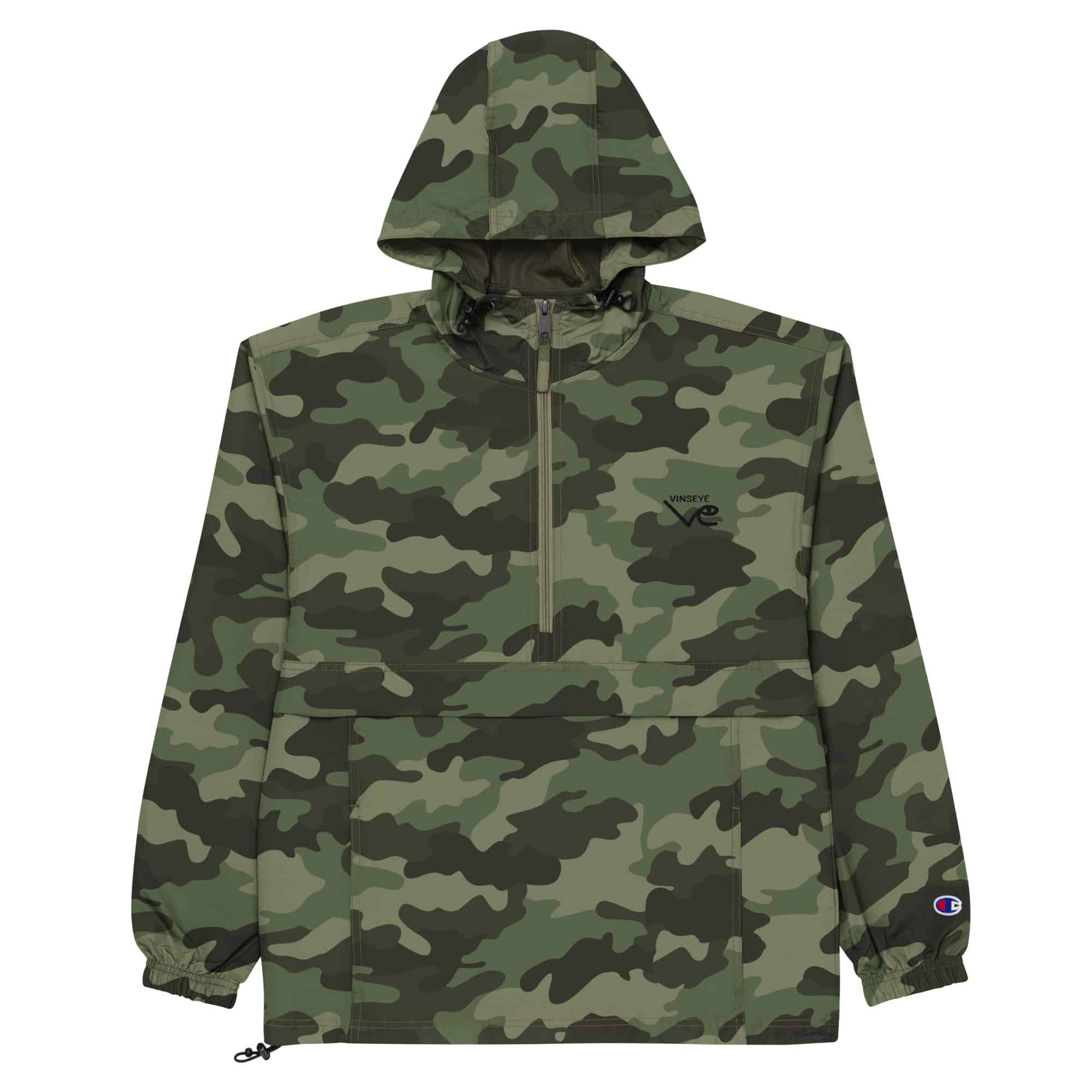 Veste à capuche pliable camo vert olive Champion x Vinseye-influensse