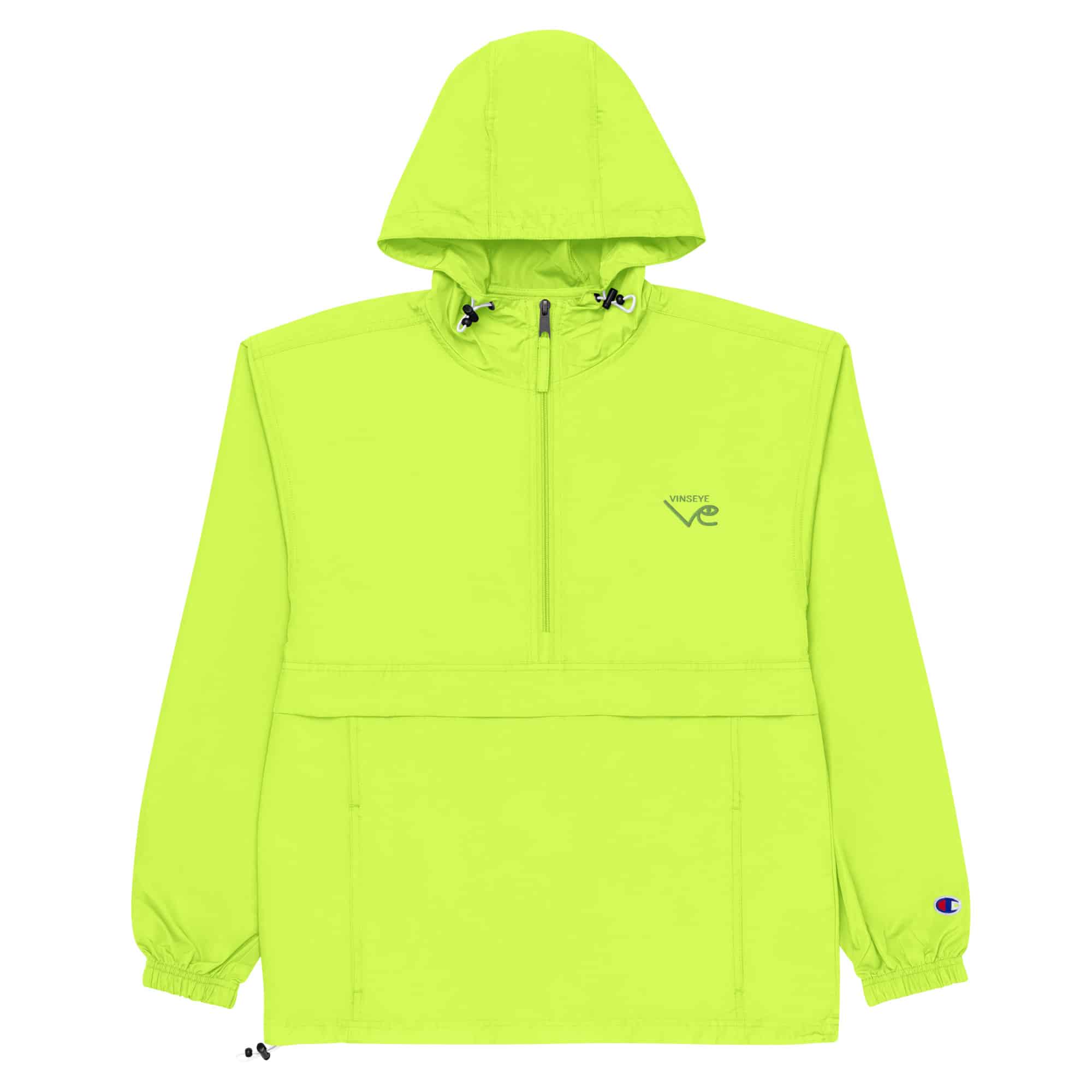 Veste à capuche pliable safety green Vinseye x Champion-influensse