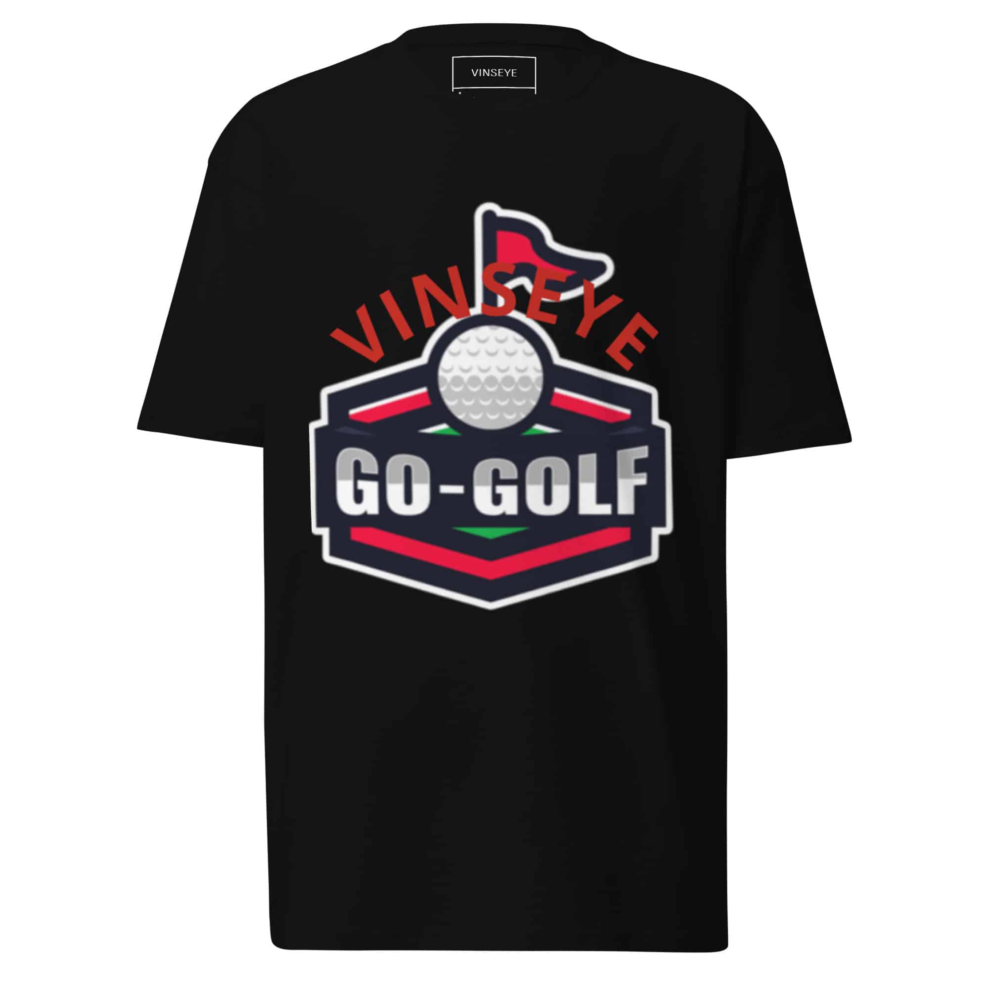 Tee Go Golf noir Vinseye-influensse