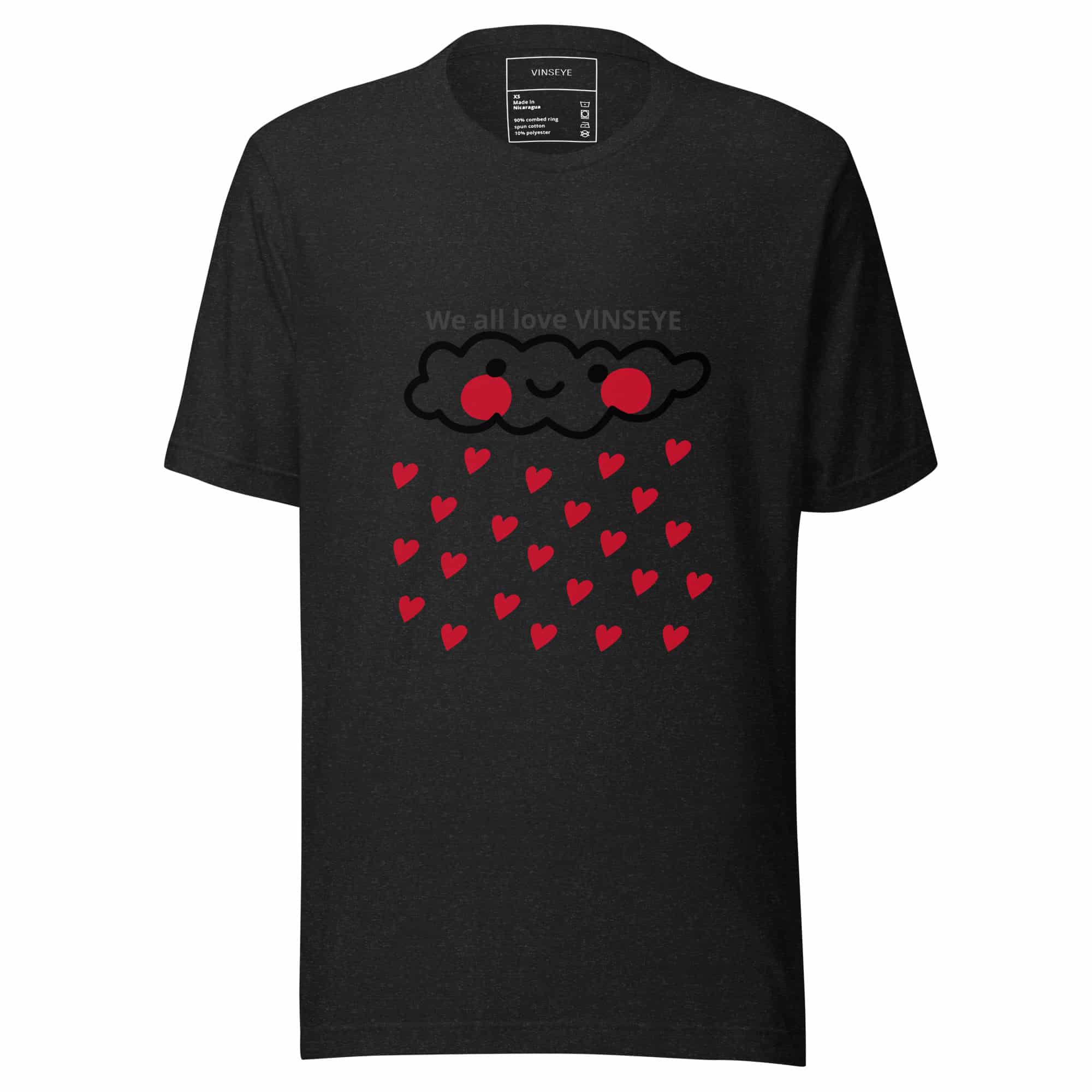 Tee Heart Angel Love noir Vinseye-influensse