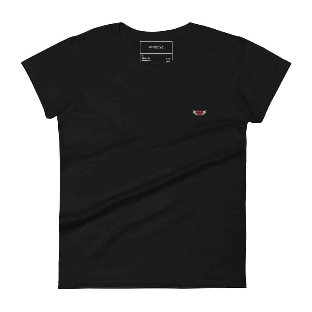 Tee classic Heart Angel noir Vinseye-influensse