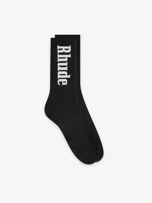Chaussettes Logo vertical noir Rhude-influensse
