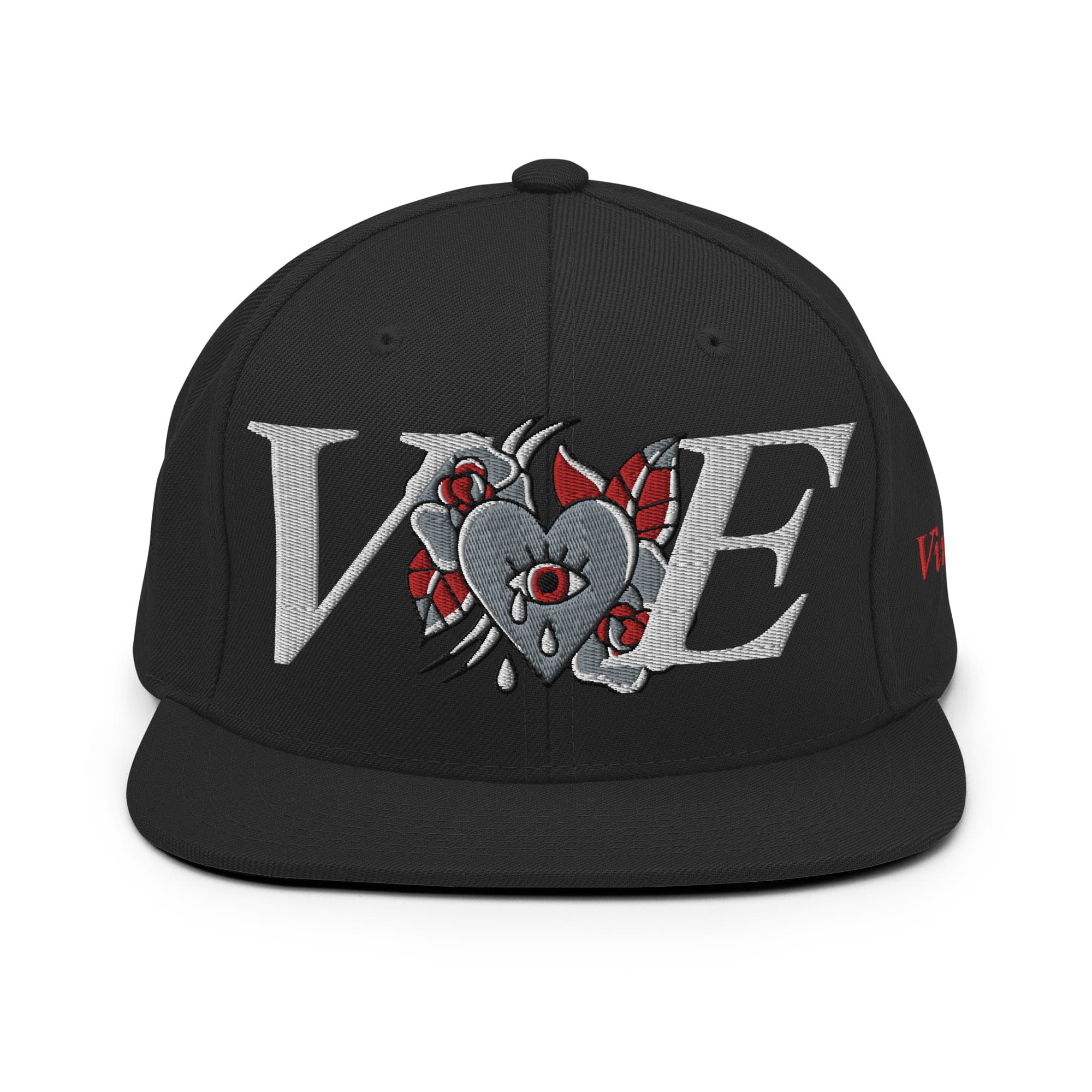 Casquette snapback Crying Heart Eye noir Vinseye-influensse