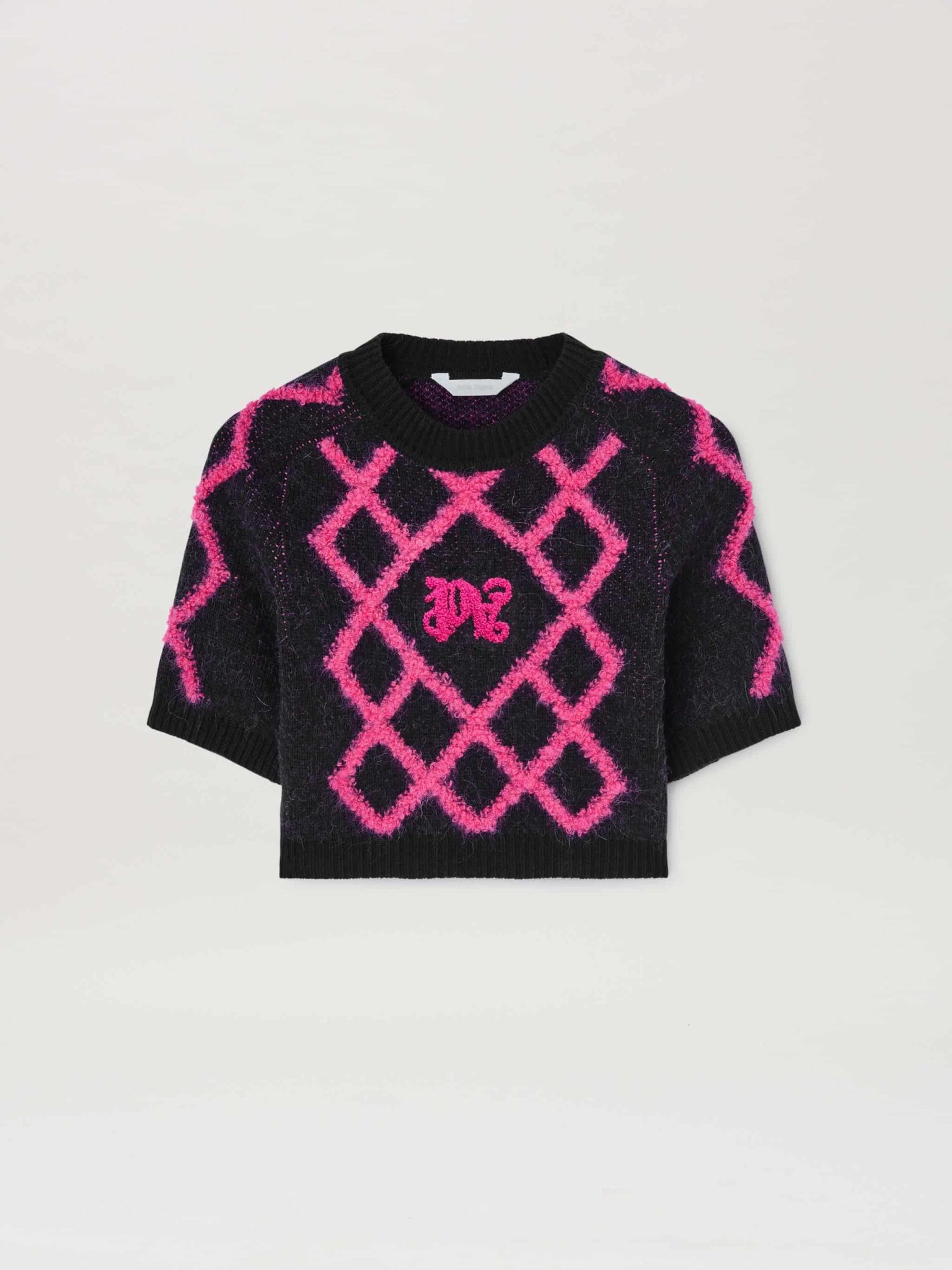 Crop top maille old school bleu marine Palm Angels-influensse