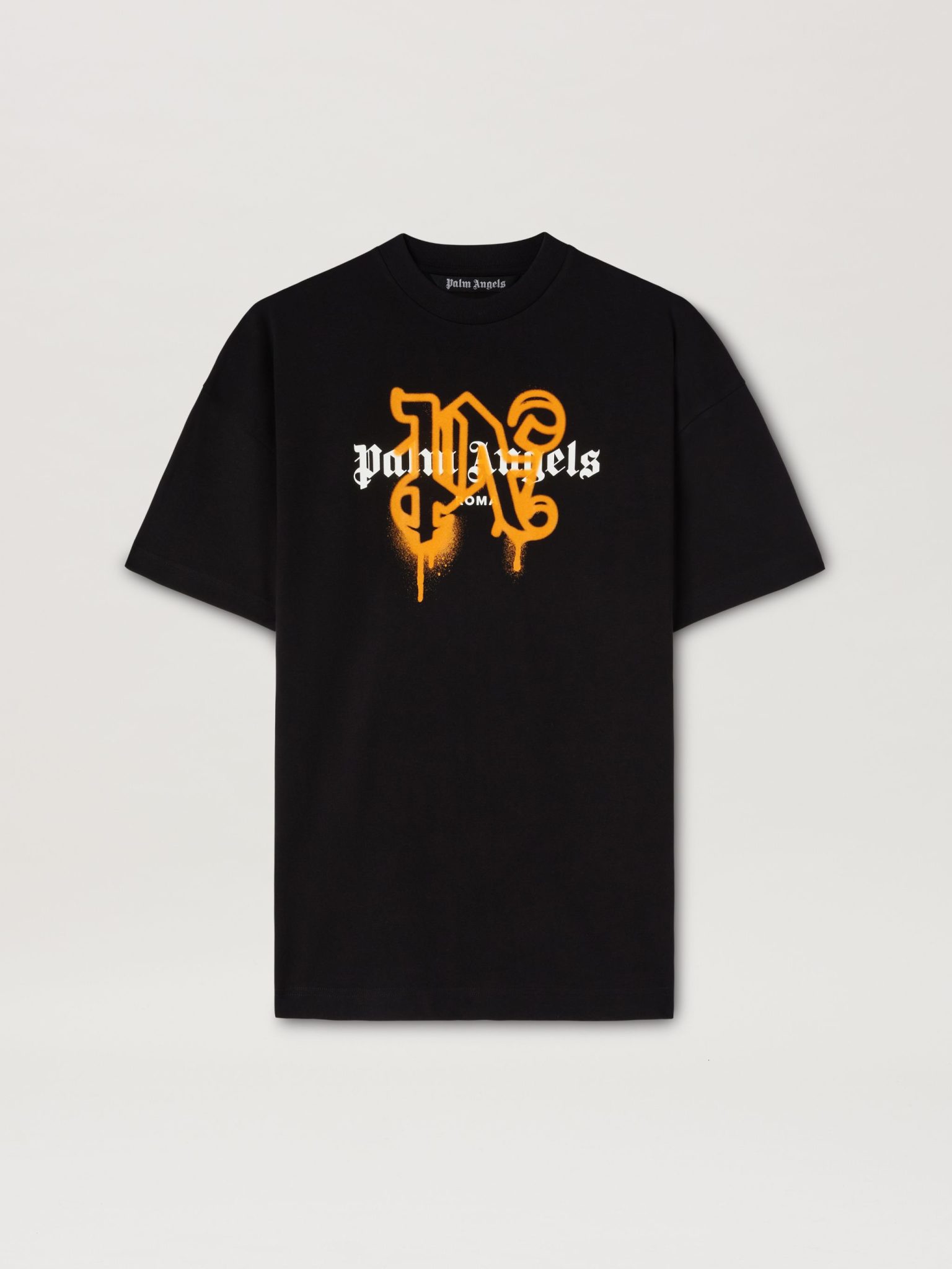 T-shirt Monogram Spray City Rome noir Palm Angels-influensse
