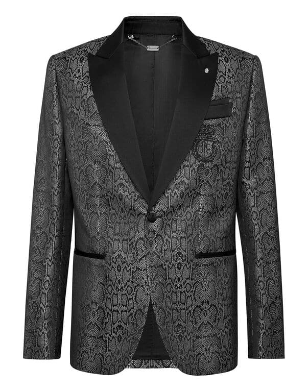 Blazer satin gris Billionaire-influensse