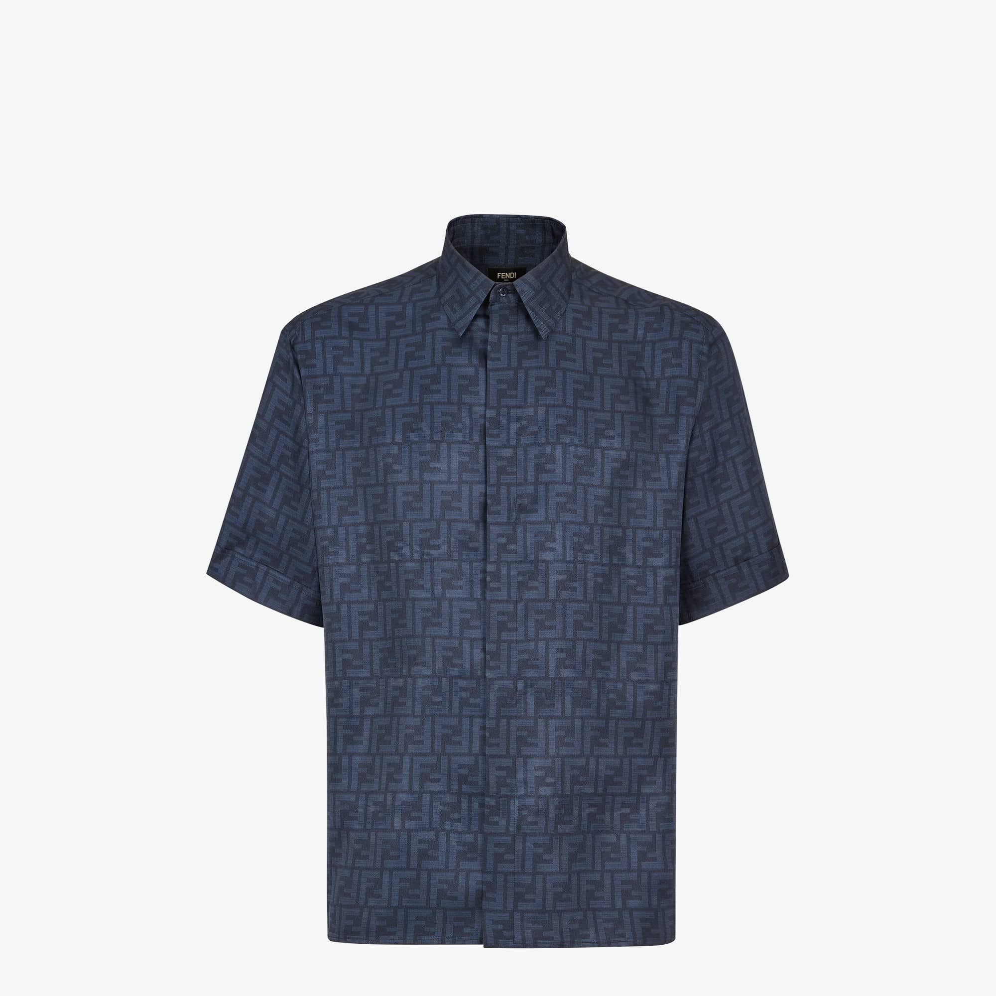 Chemise soie FF bleue Fendi-influensse