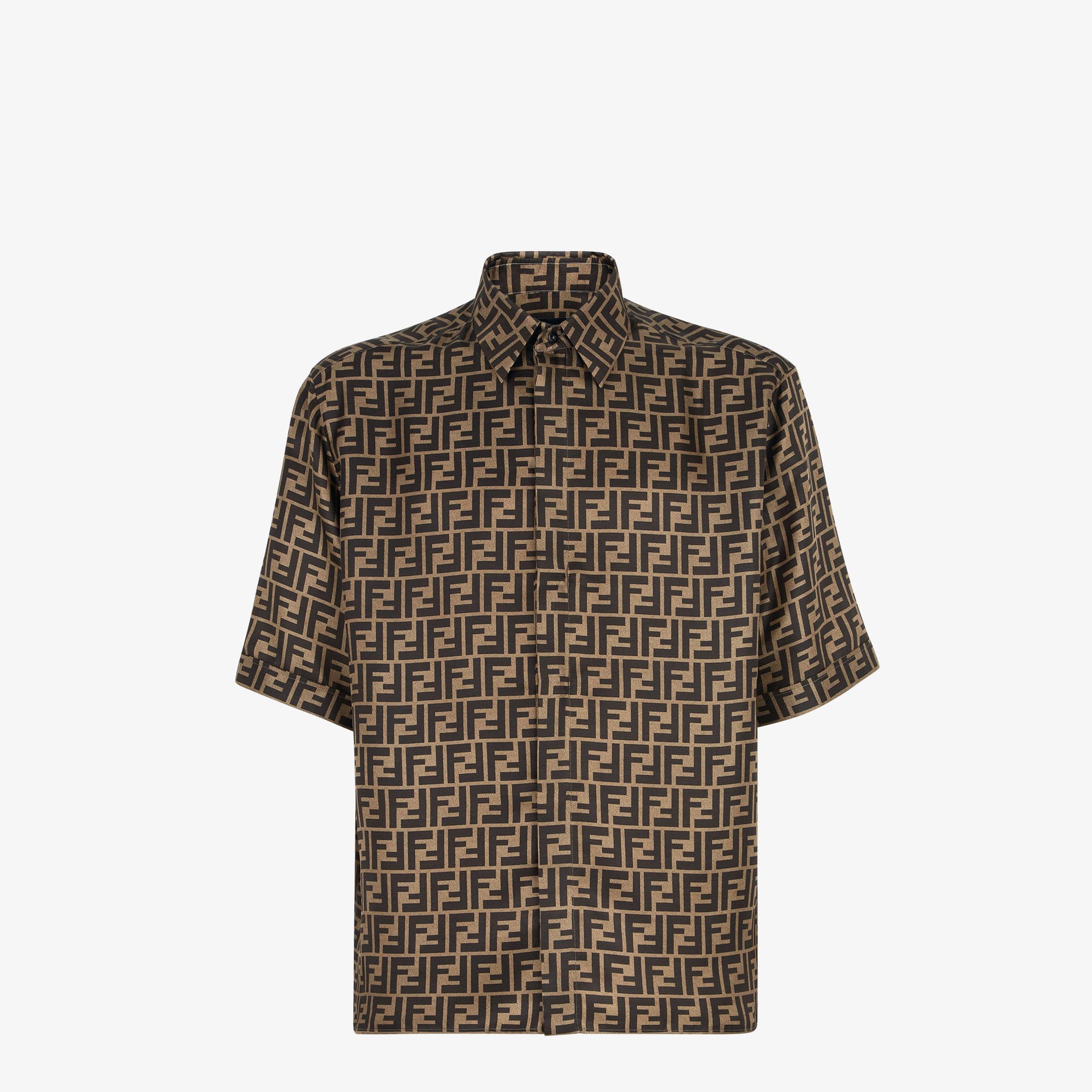 Chemise soie FF marron Fendi-influensse