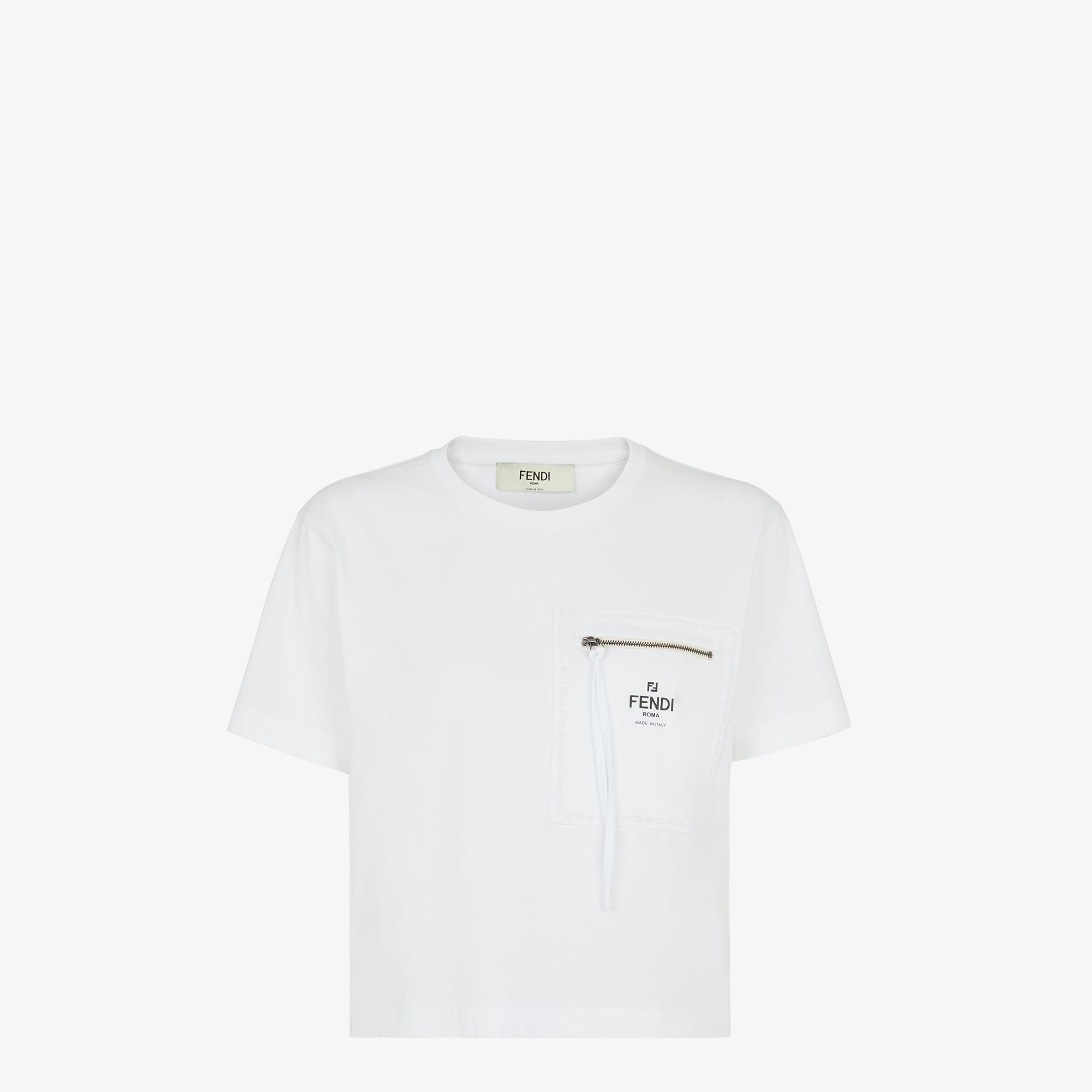 T-shirt manches courtes coton jersey blanc Fendi-influensse