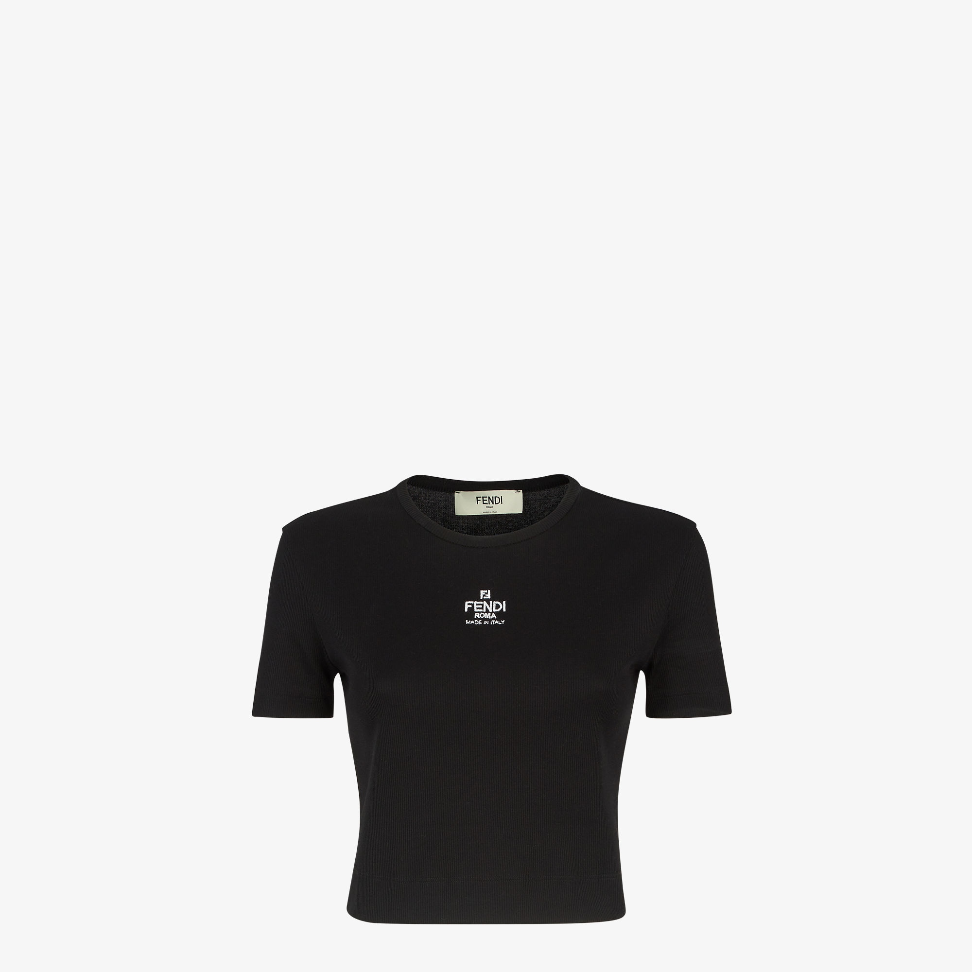 T-shirt court noir Fendi-influensse