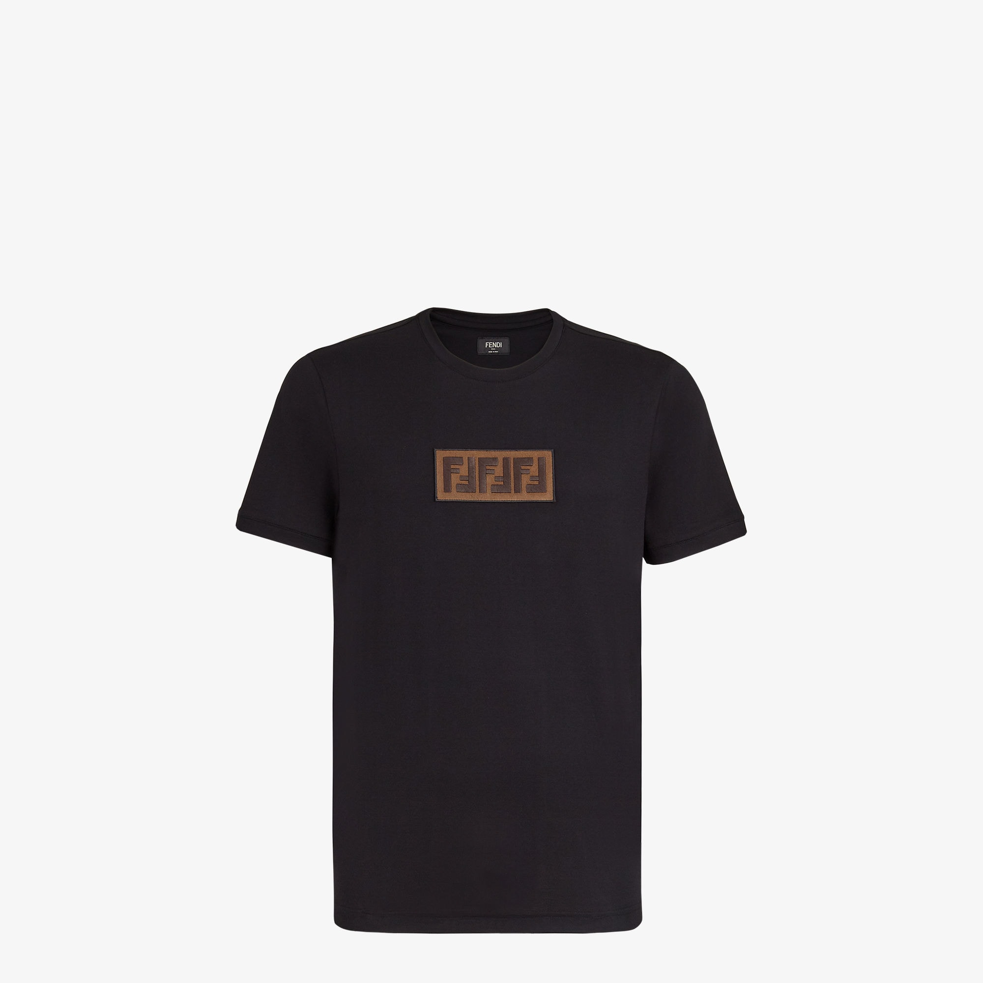 T-shirt coton jersey patch FF noir Fendi-influensse