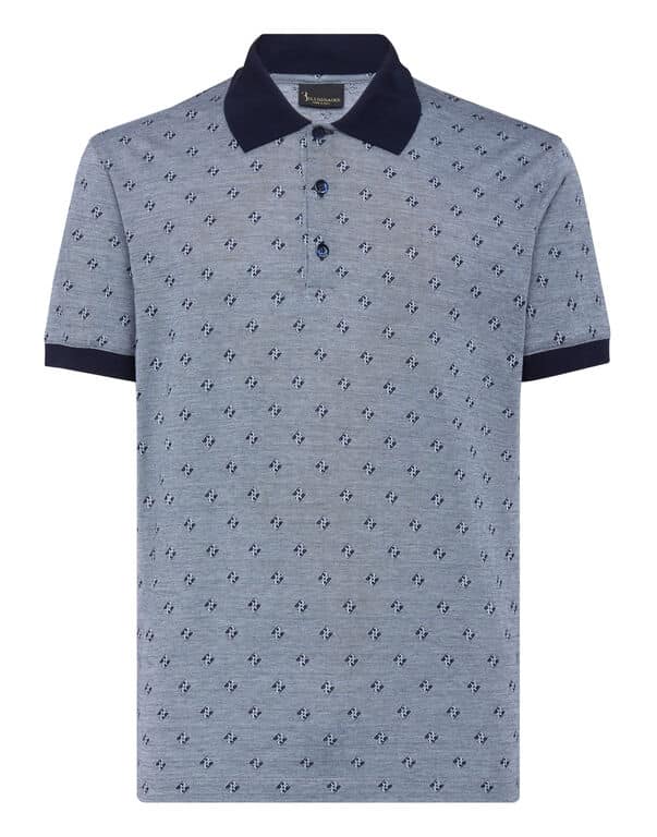 Polo monogramme SS bleu Billionaire-influensse