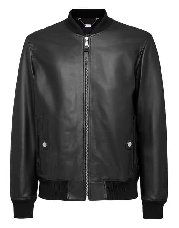 Blouson cuir Wolf noir Billionaire-influensse
