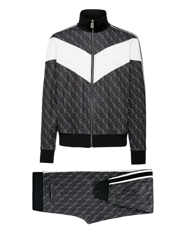 Ensemble survêtement molleton monogram noir Billionaire-influensse