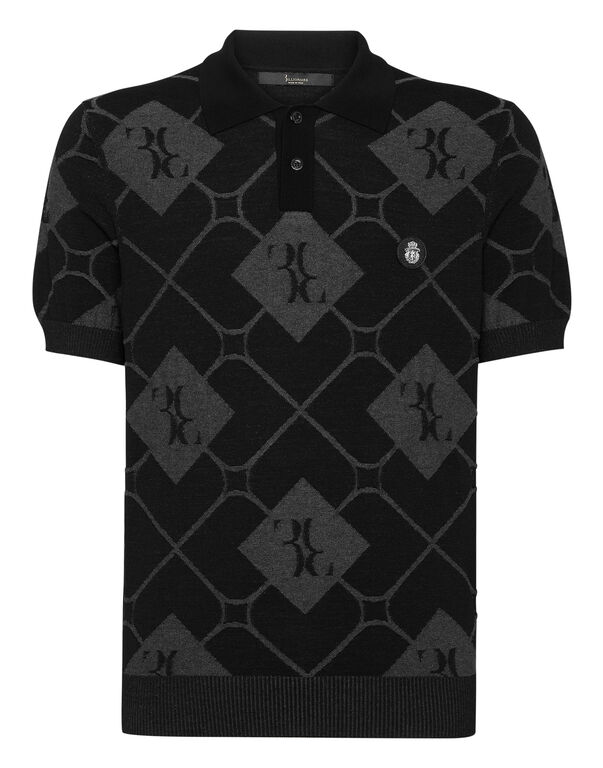 Polo laine monogram noir Billionaire-influensse