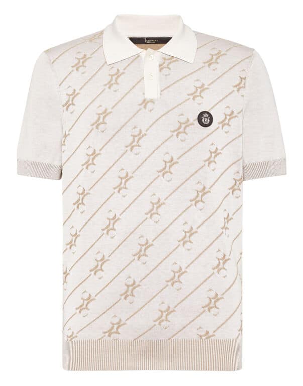 Polo en soie SS blanc cassé Billionaire-influensse