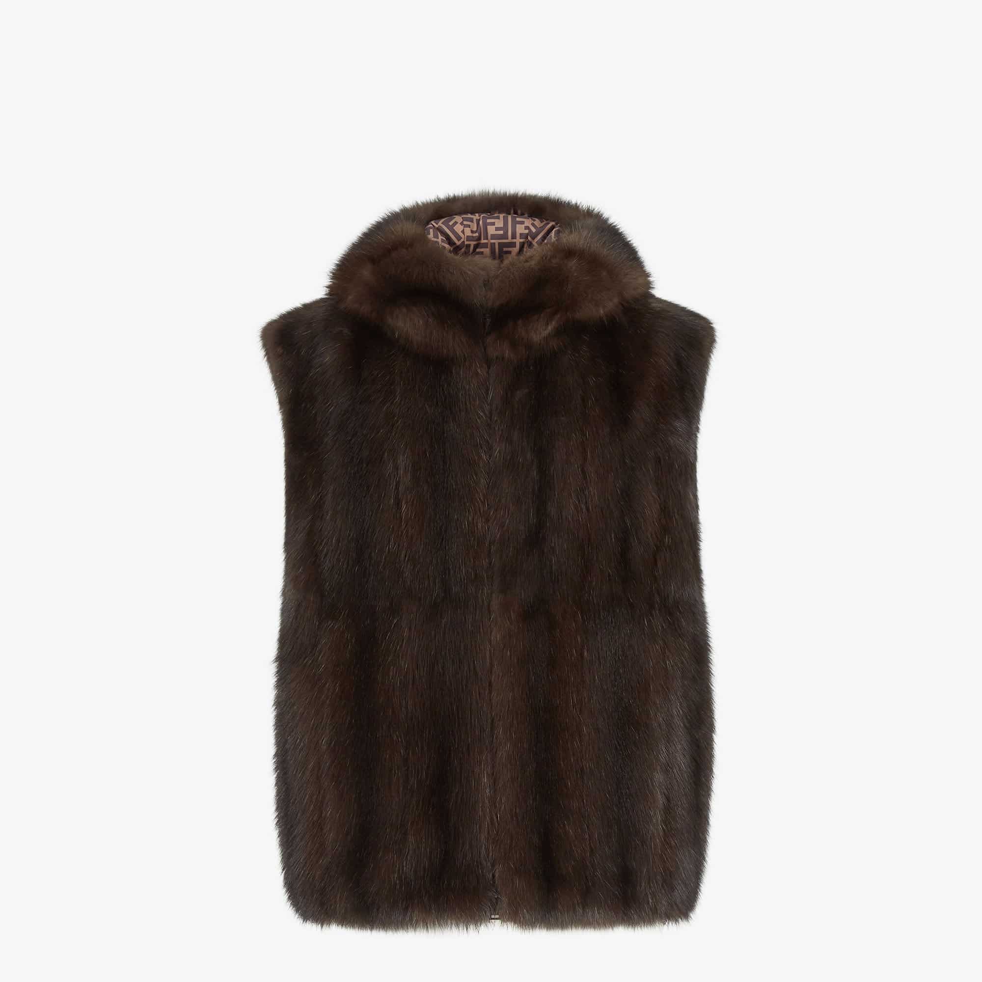 Veste sans manches réversible zibeline marron Fendi-influensse