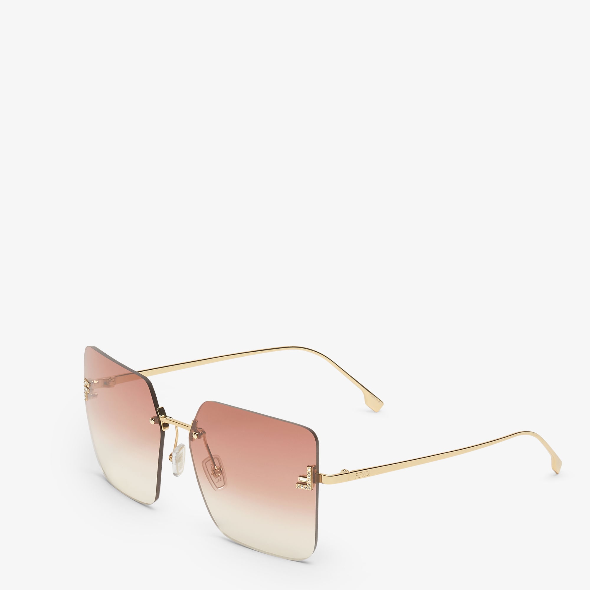 Lunettes de soleil First Crystal doré rose Fendi-influensse