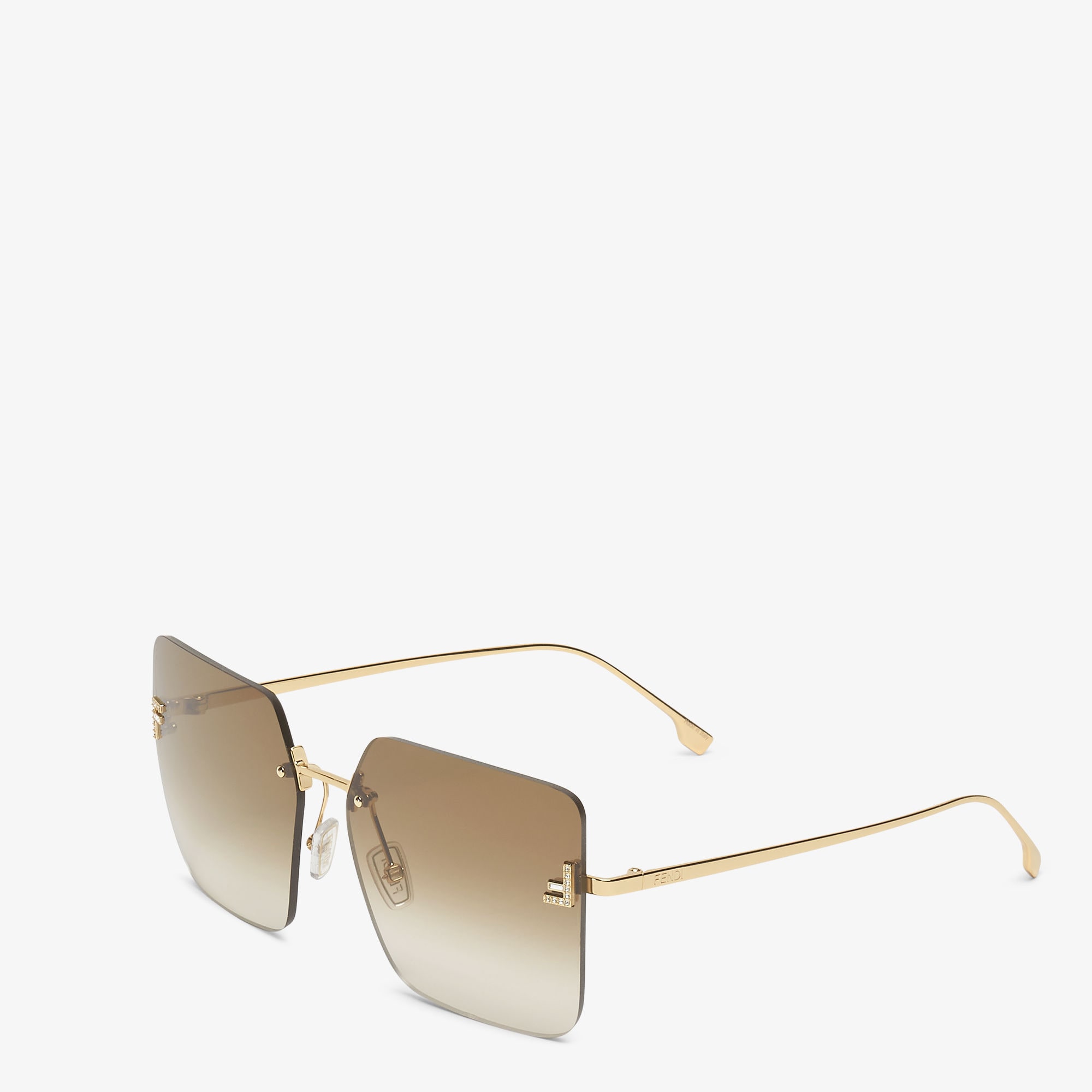 Lunettes de soleil First Crystal doré marron Fendi