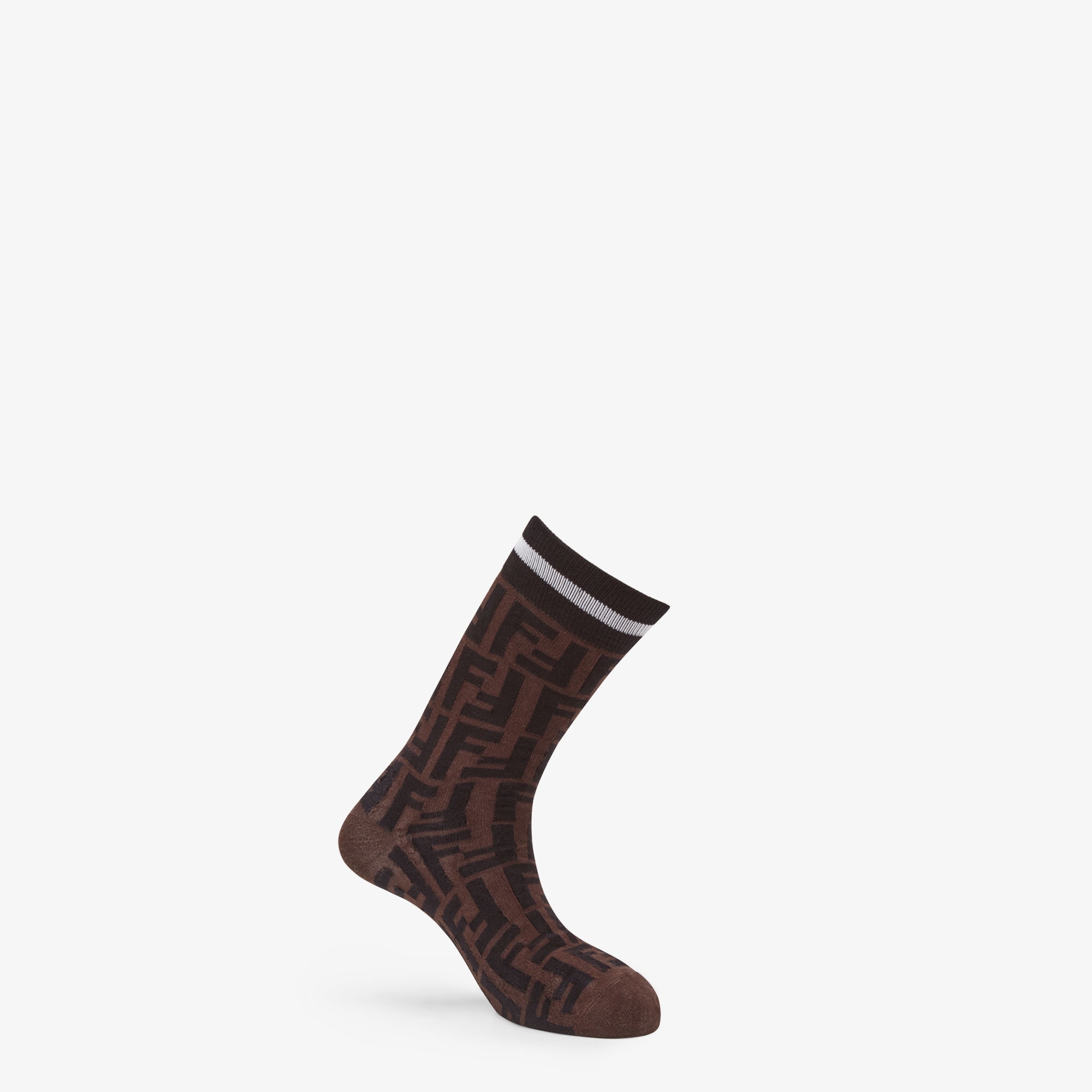 Chaussettes hautes coton stretch marron Fendi-influensse