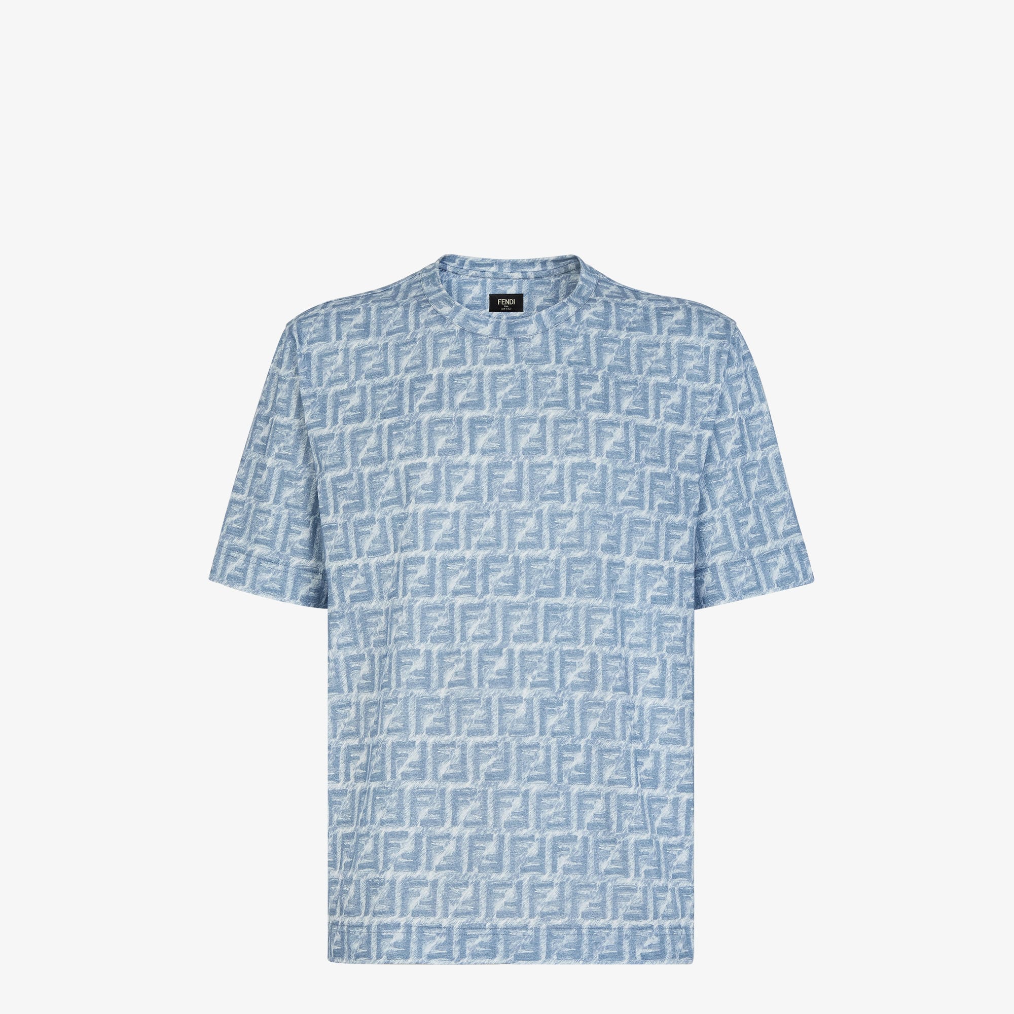 T-shirt coton monogram FF bleu Fendi-influensse