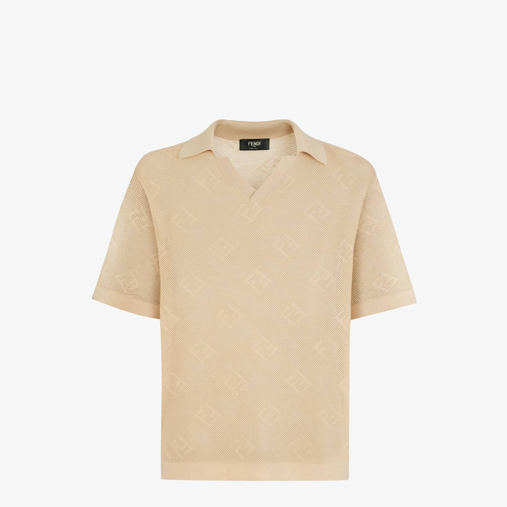 Polo cachemire et soie beige Fendi-influensse