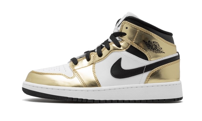 Air Jordan 1 Mid White Metallic Gold-influensse