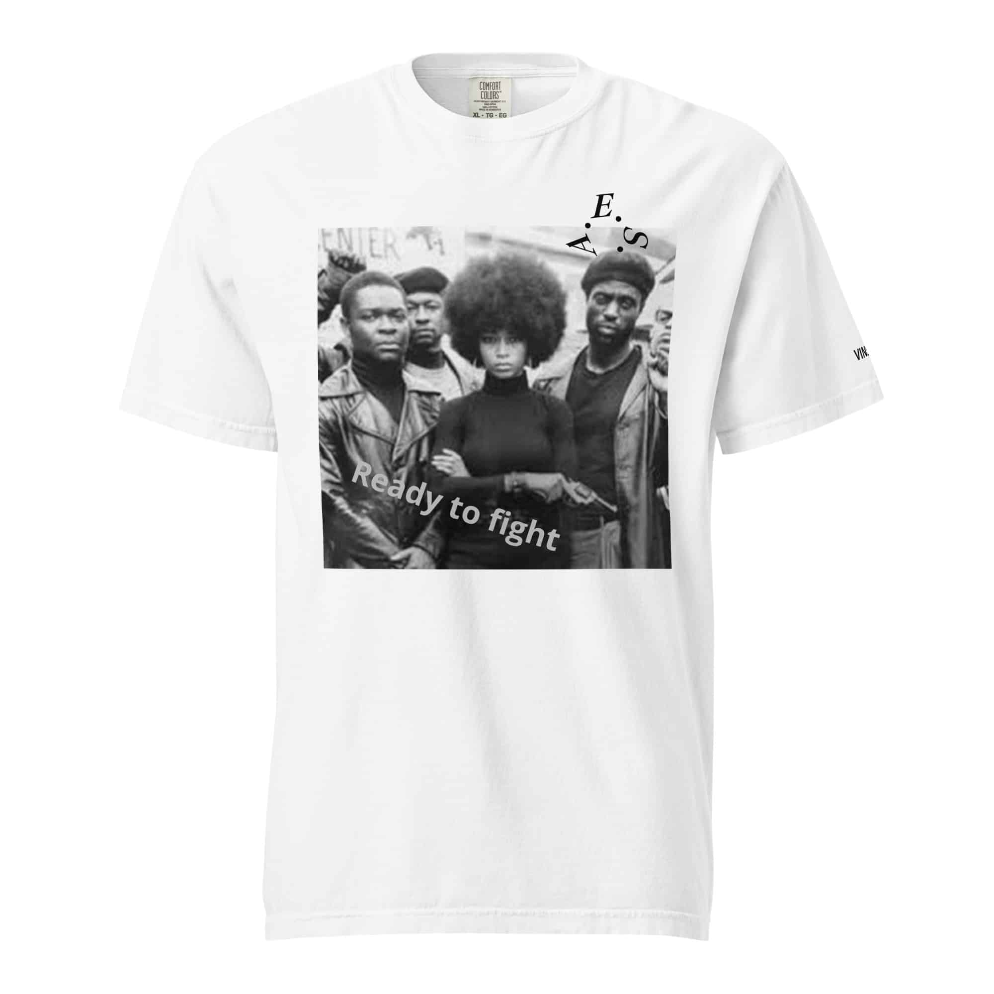 Tee Lady A.E.S Africa Ready to fight blanc Vinseye-influensse