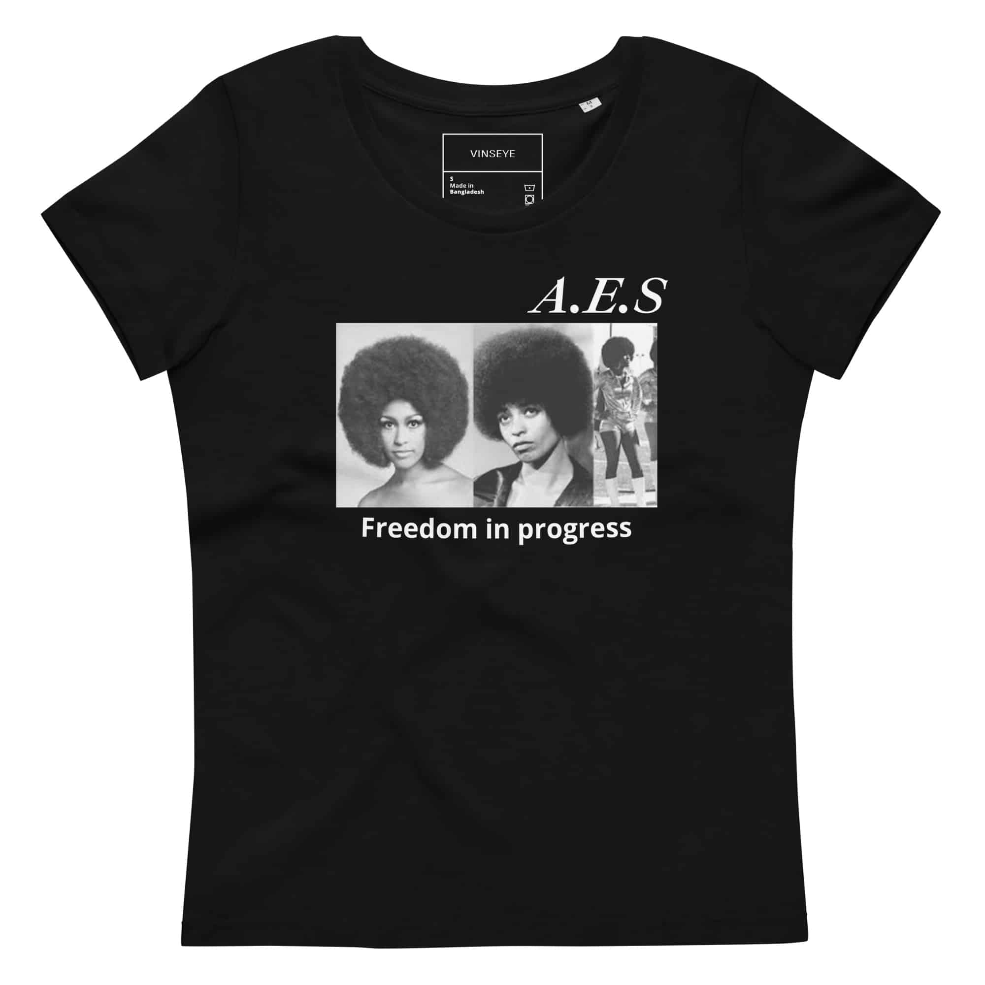 T-shirt Lady A.E.S Freedom in progress noir Vinseye-influensse
